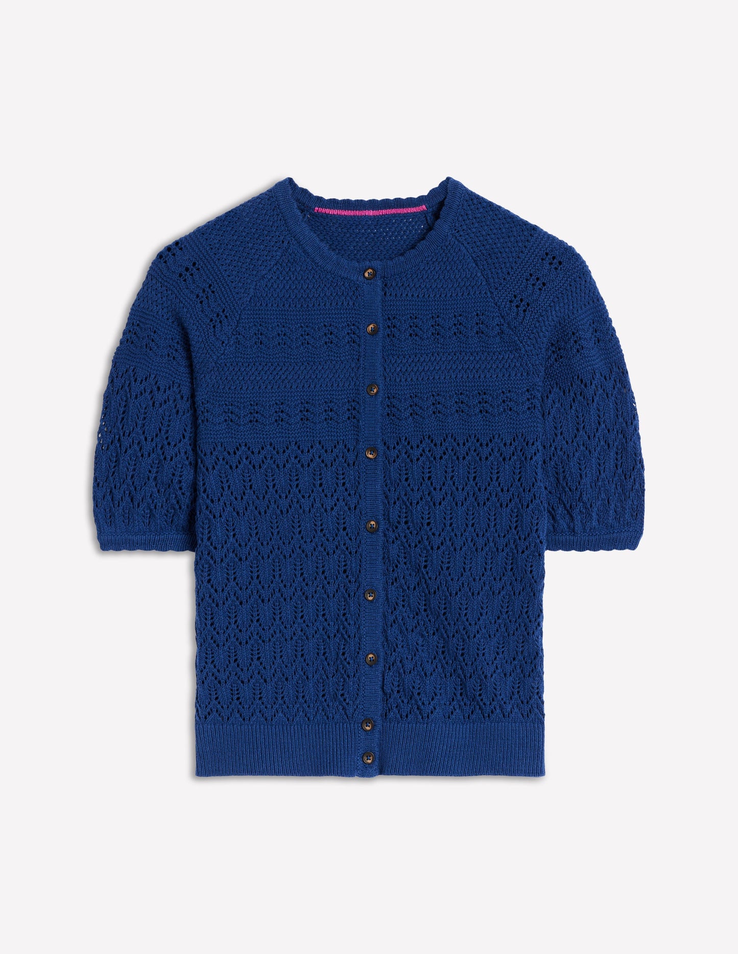 Elodie Stitch Crew Cardigan-Starboard Blue