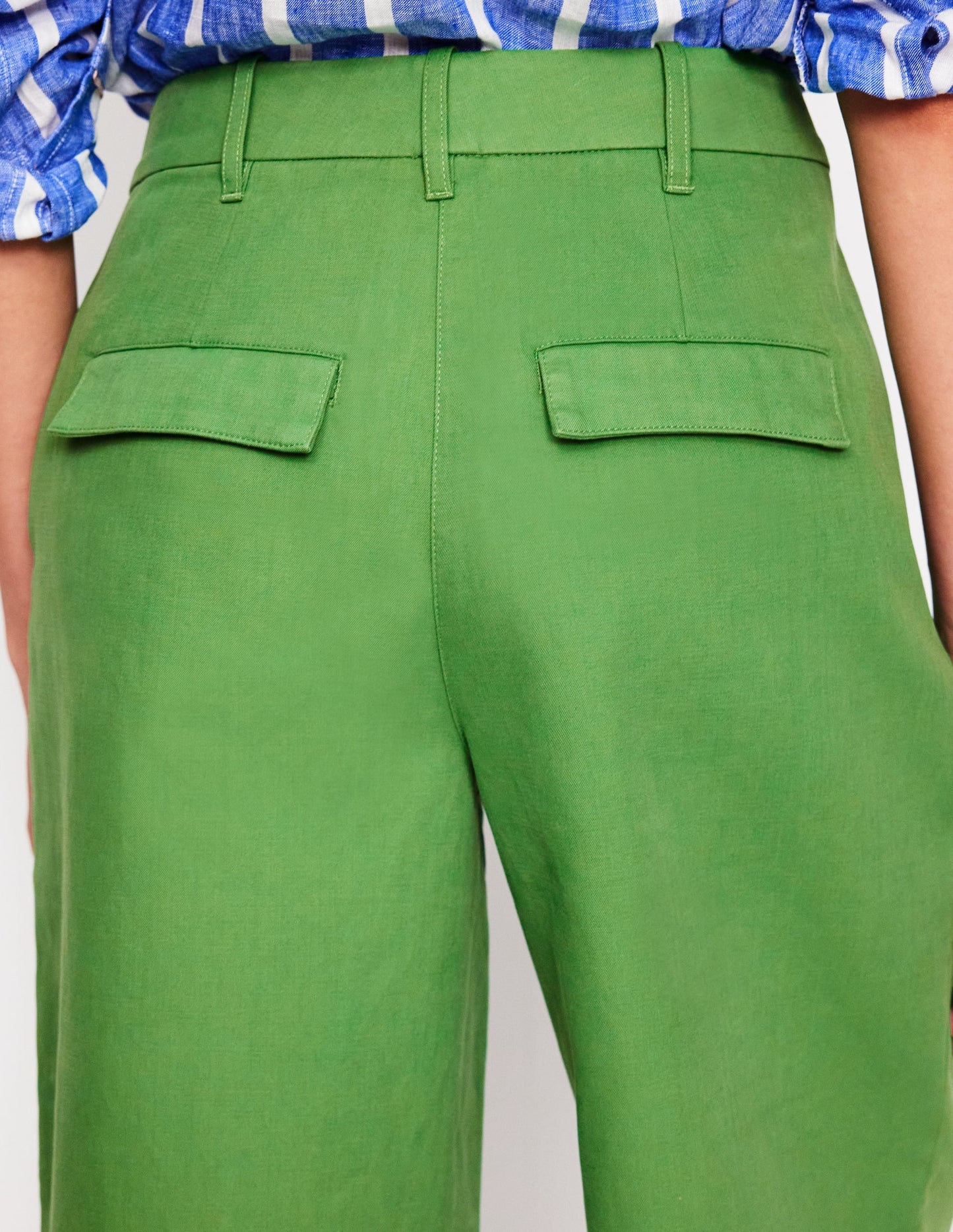 Bloomsbury Cotton Trousers-Paradise Green