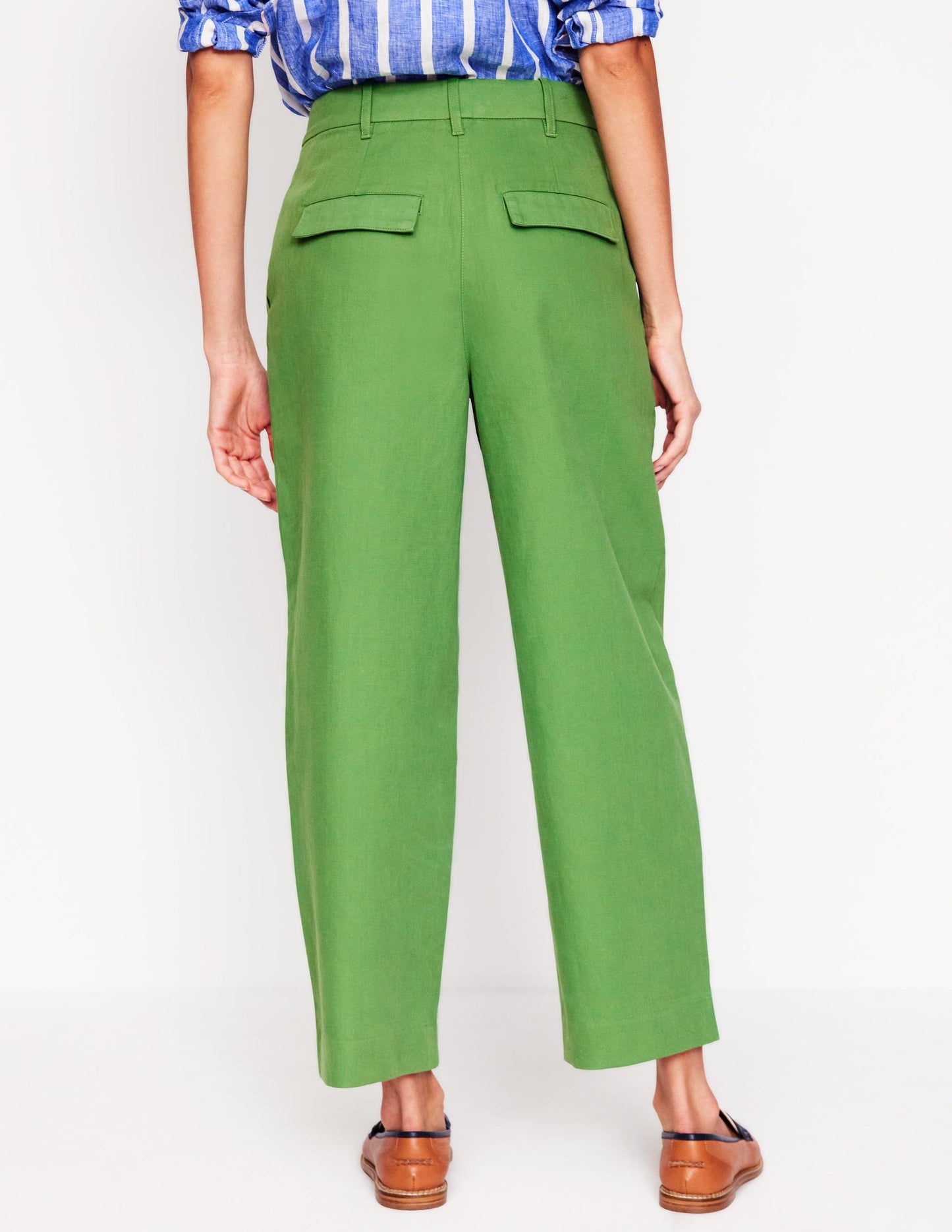 Bloomsbury Cotton Trousers-Paradise Green