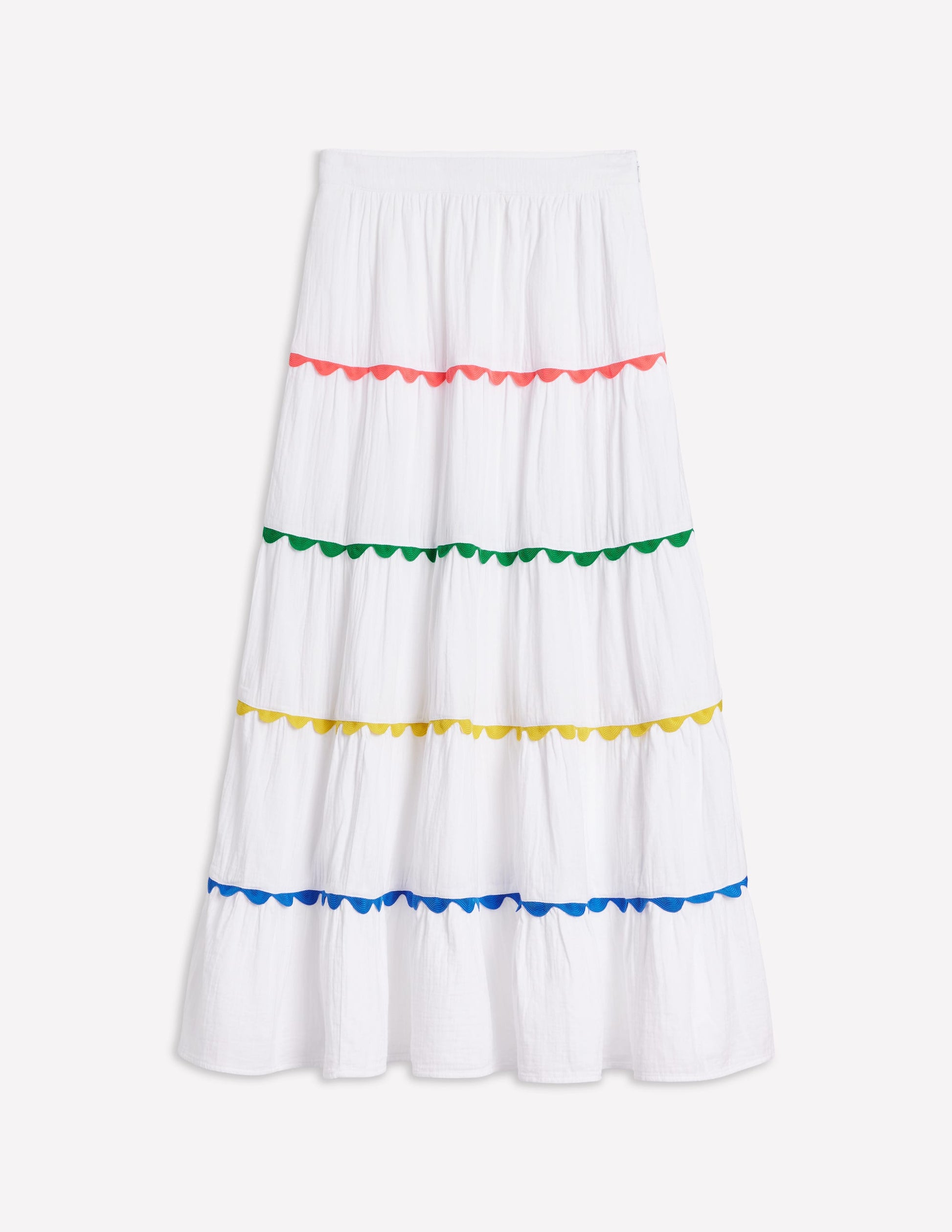 Nadia Double Cloth Maxi Skirt-White-5