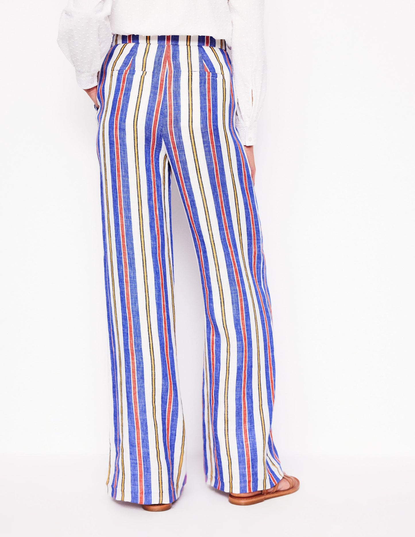 Greenwich Sailor Trousers-Bright Blue and Brown Stripe