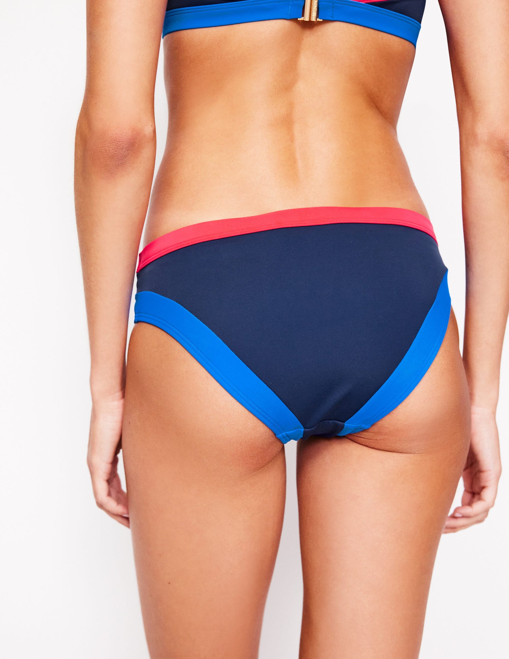 Santorini Bikini Bottoms-Navy/ Coral Punch Pink/ Blue-5