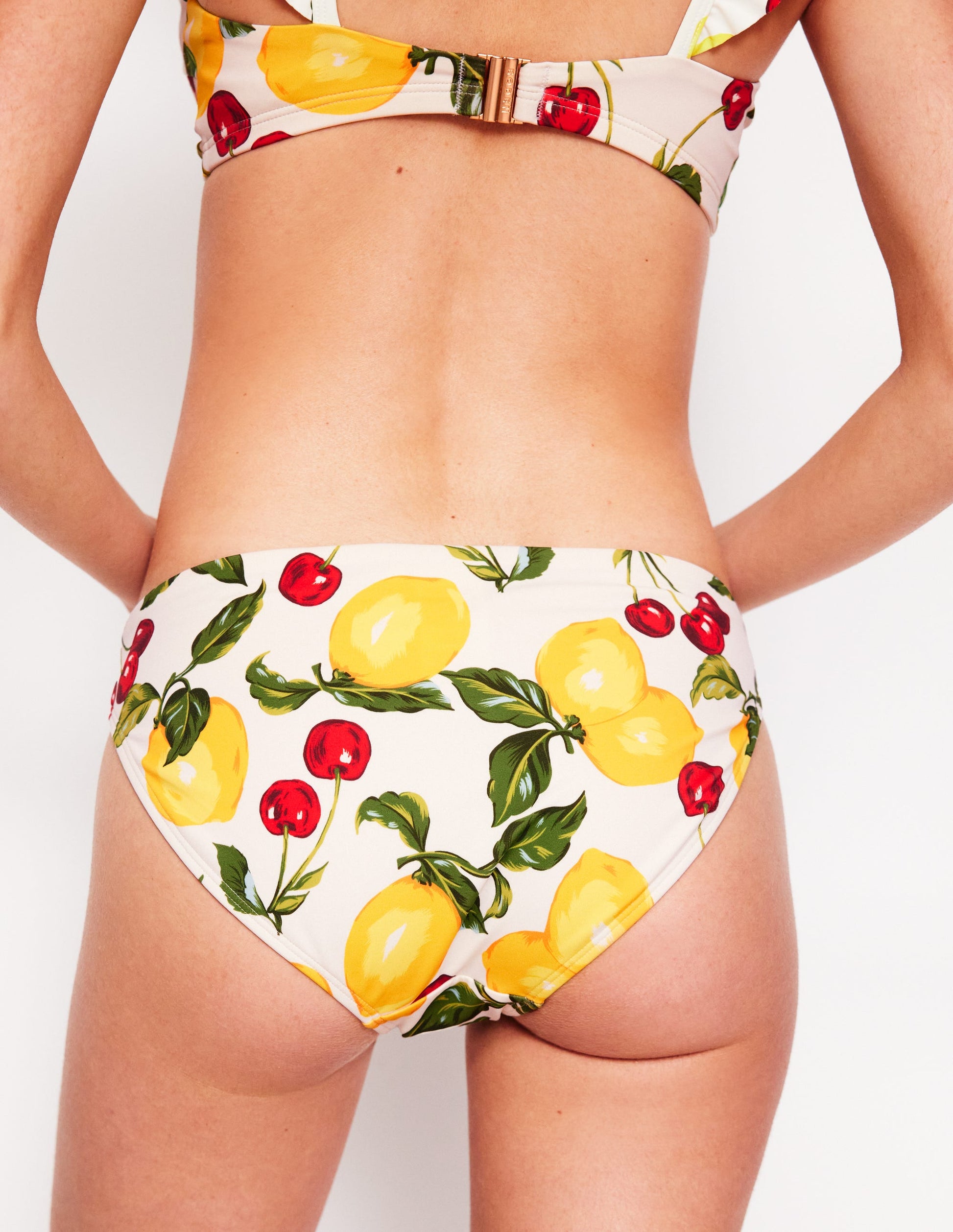 Classic Bikini Bottoms-Ivory, Cherries and Lemons-3