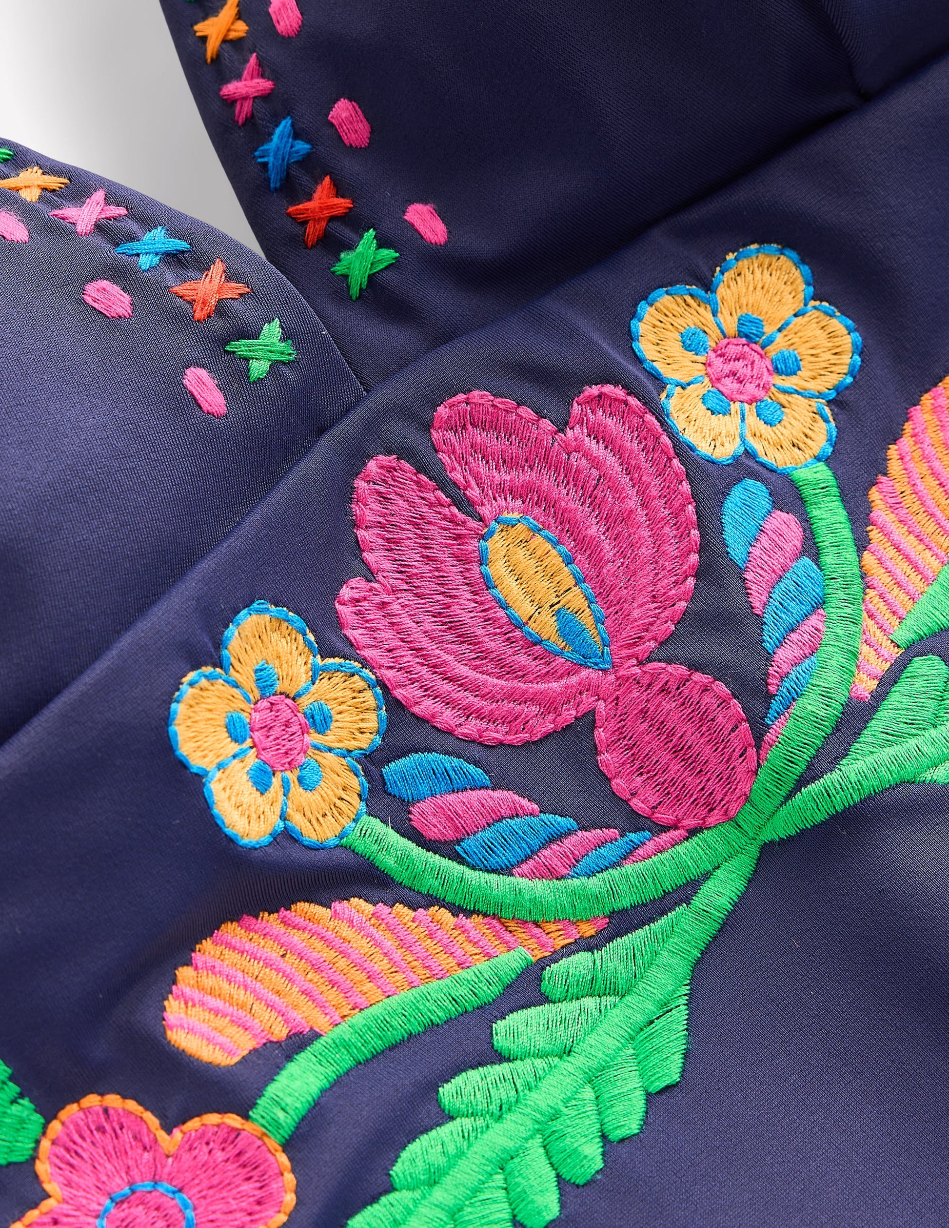 Embroidered Swimsuit-Navy-6