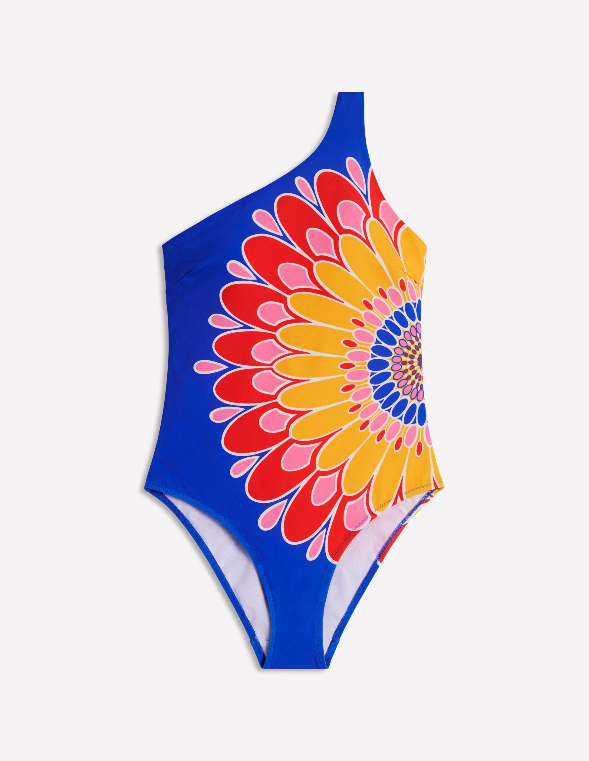 One Shoulder Swimsuit-Blue, Artisan Petal-6