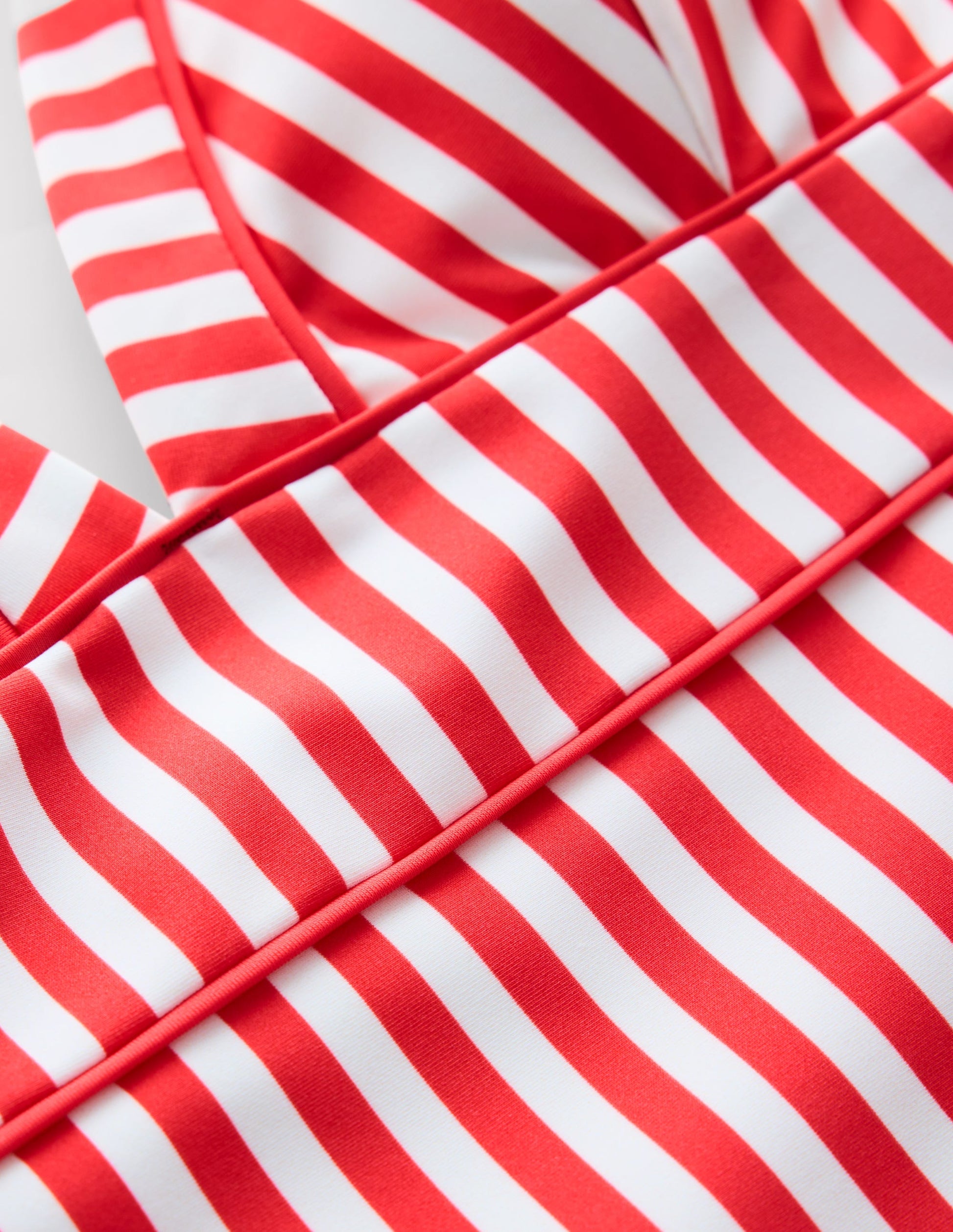 Kasos String V Neck Swimsuit-Coral Punch/ Ivory Stripe-9