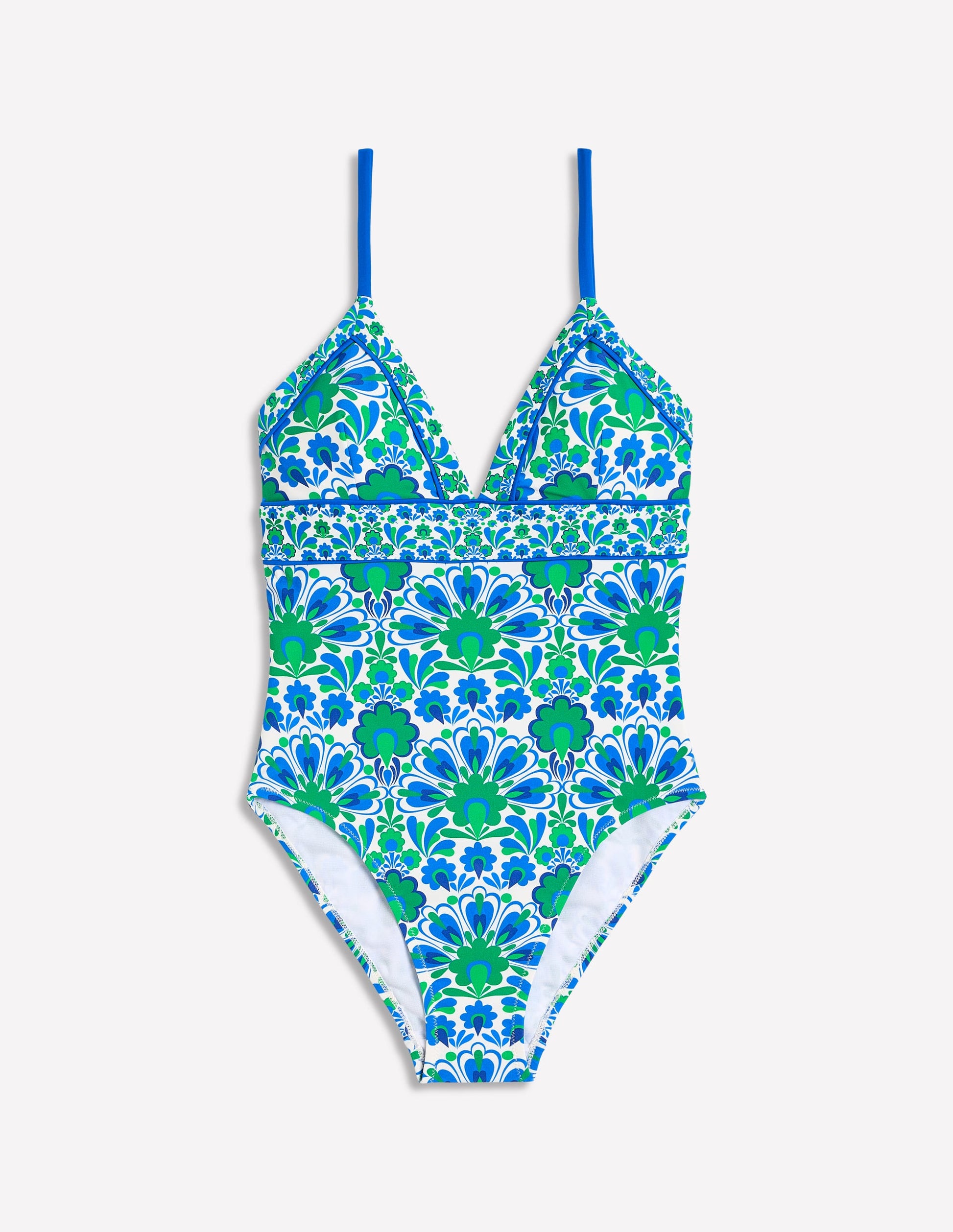 Kasos String V Neck Swimsuit-Decorative Dandelion-5