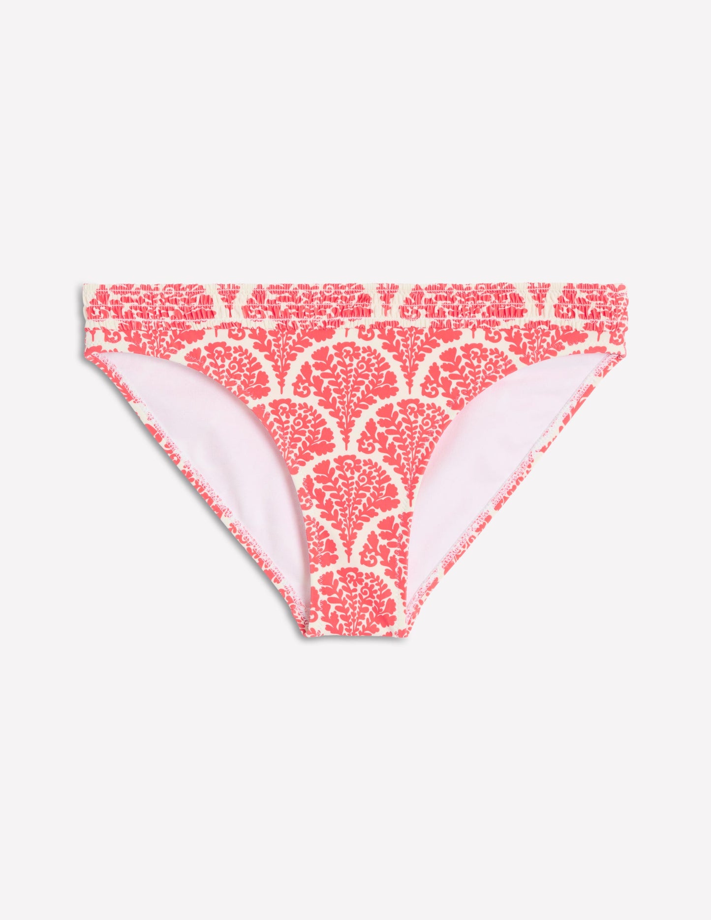 Milos Smocked Bikini Bottoms-Jam Red, Blossomy