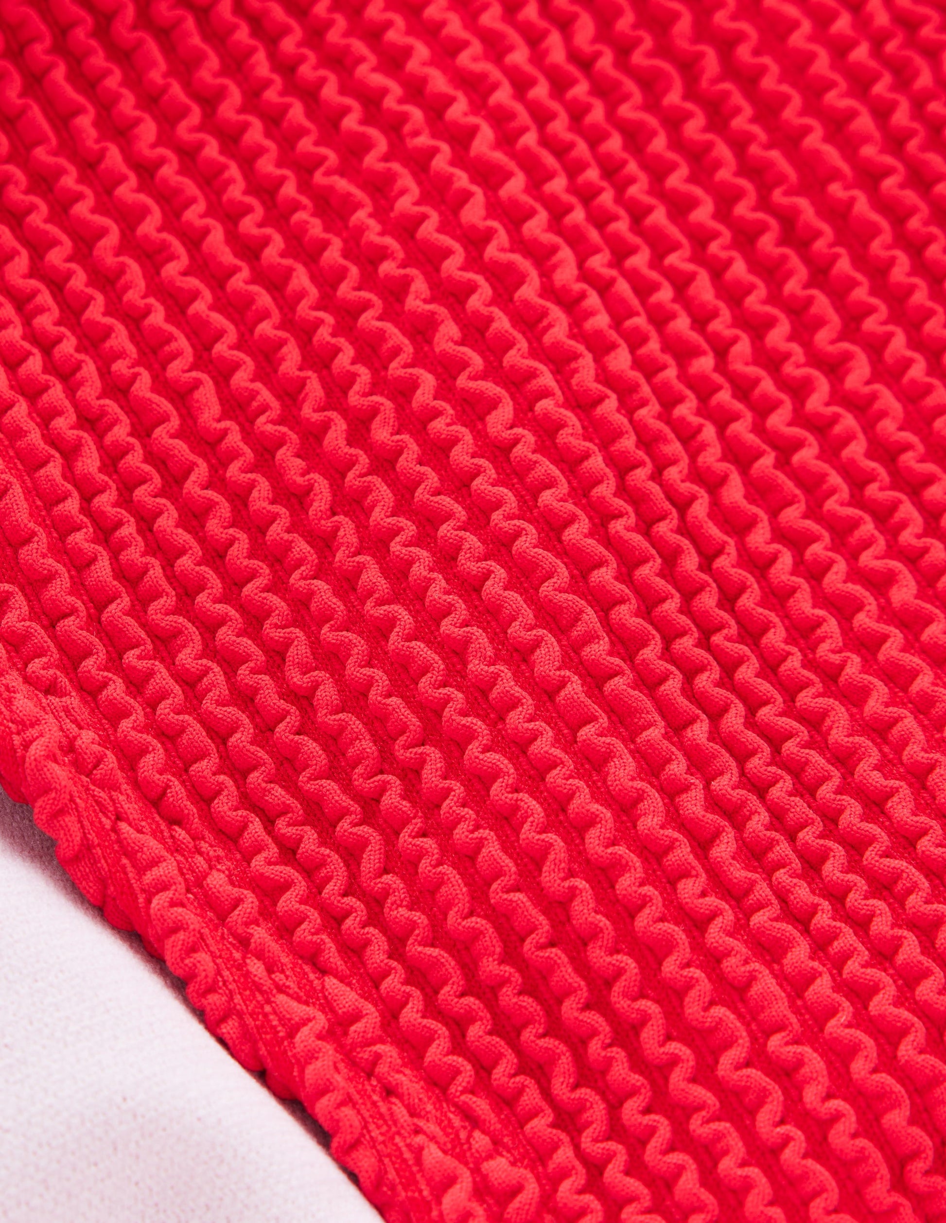 Crinkle Texture Bikini Bottoms-Tulip Red-10