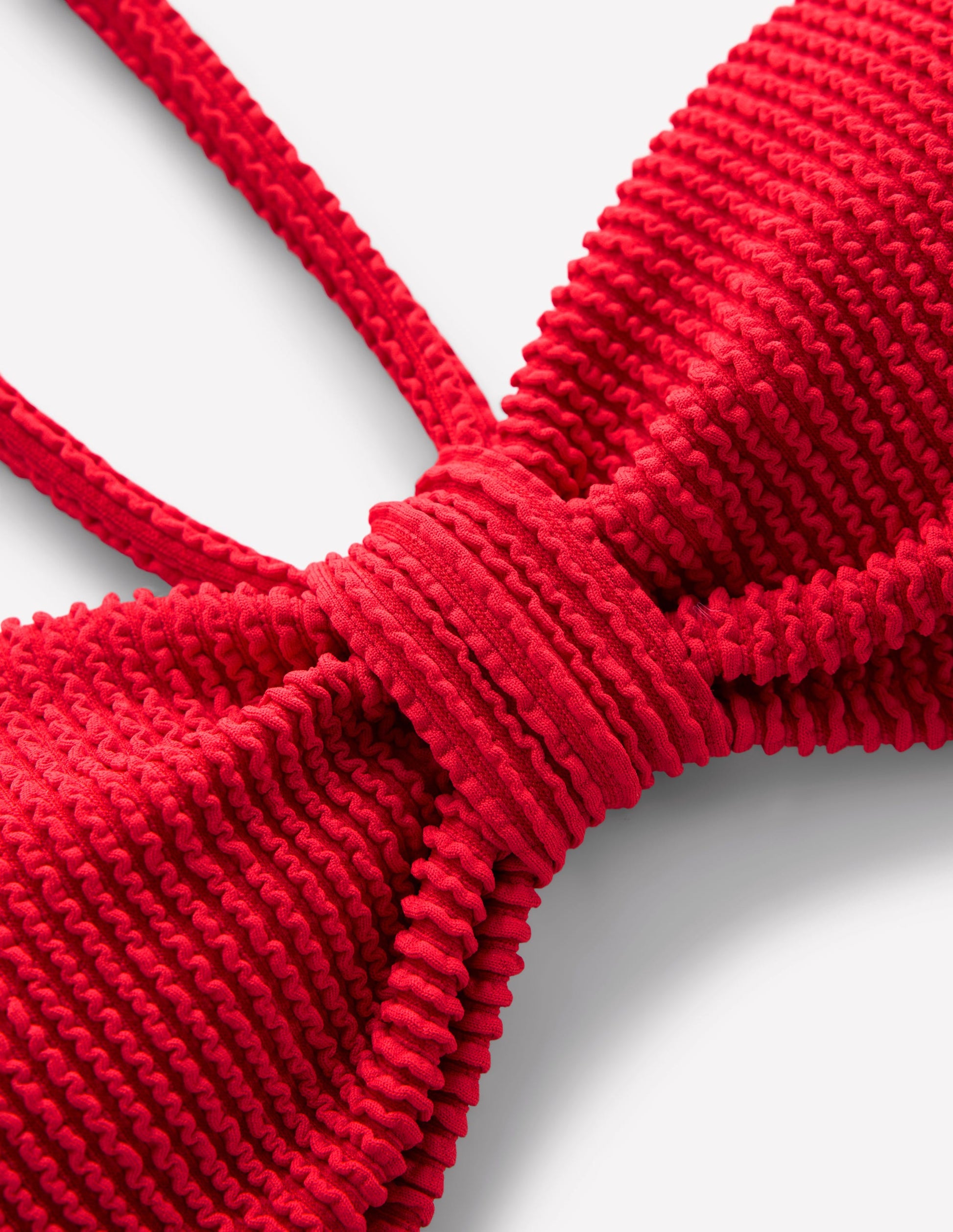 Crinkle Texture Bikini Top-Tulip Red-9