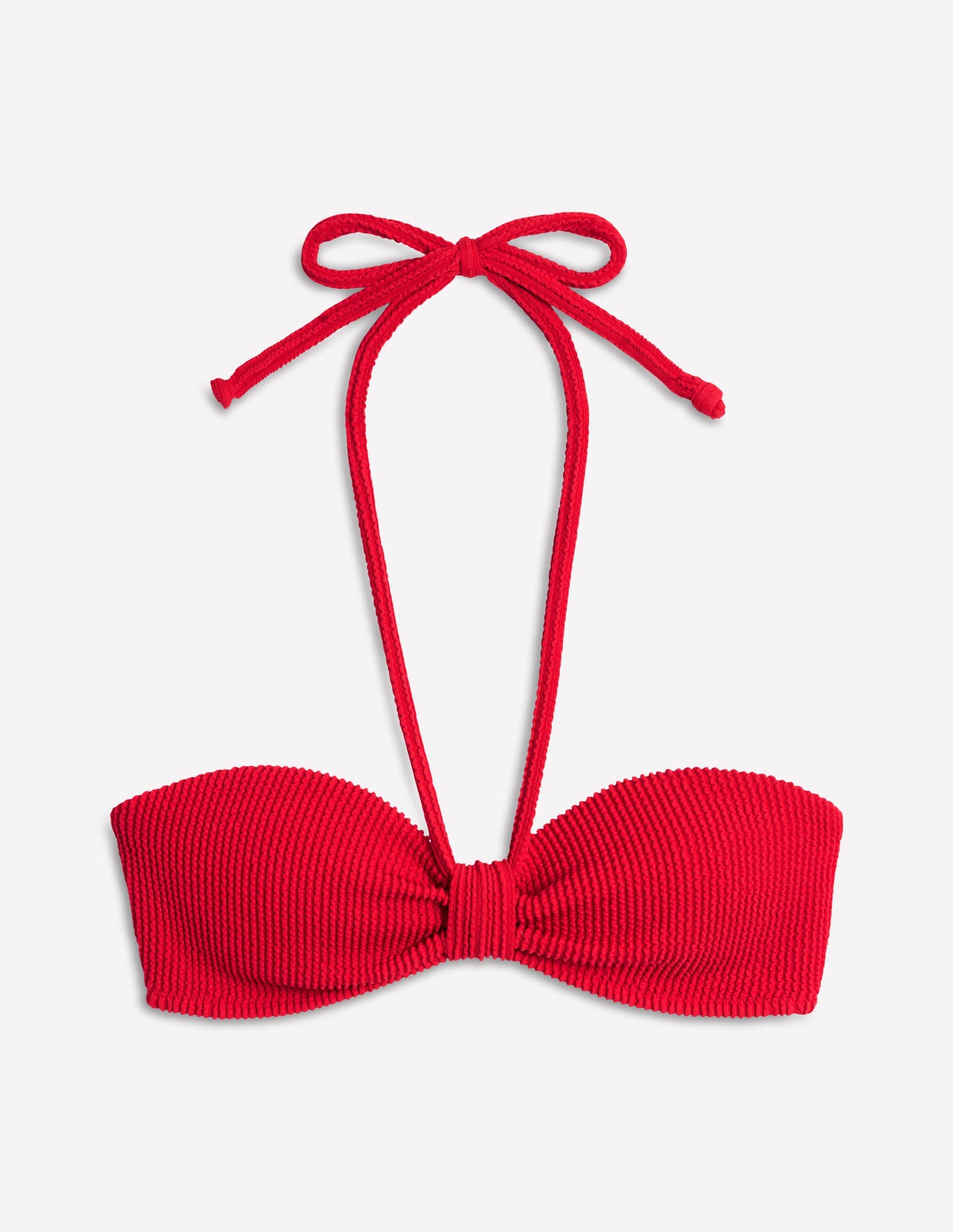 Crinkle Texture Bikini Top-Tulip Red