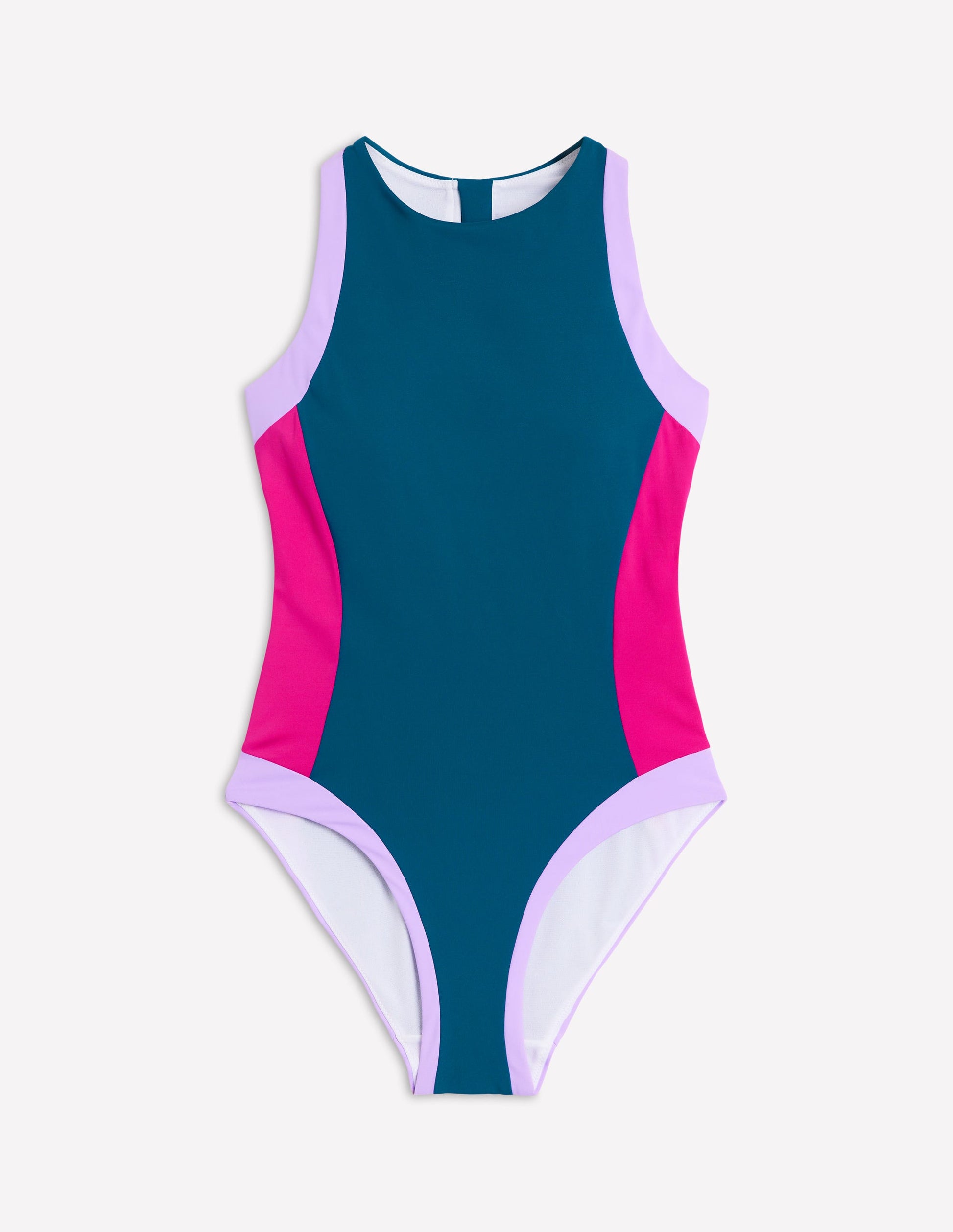 Piped Sporty Swimsuit-Oceanside Blue-6