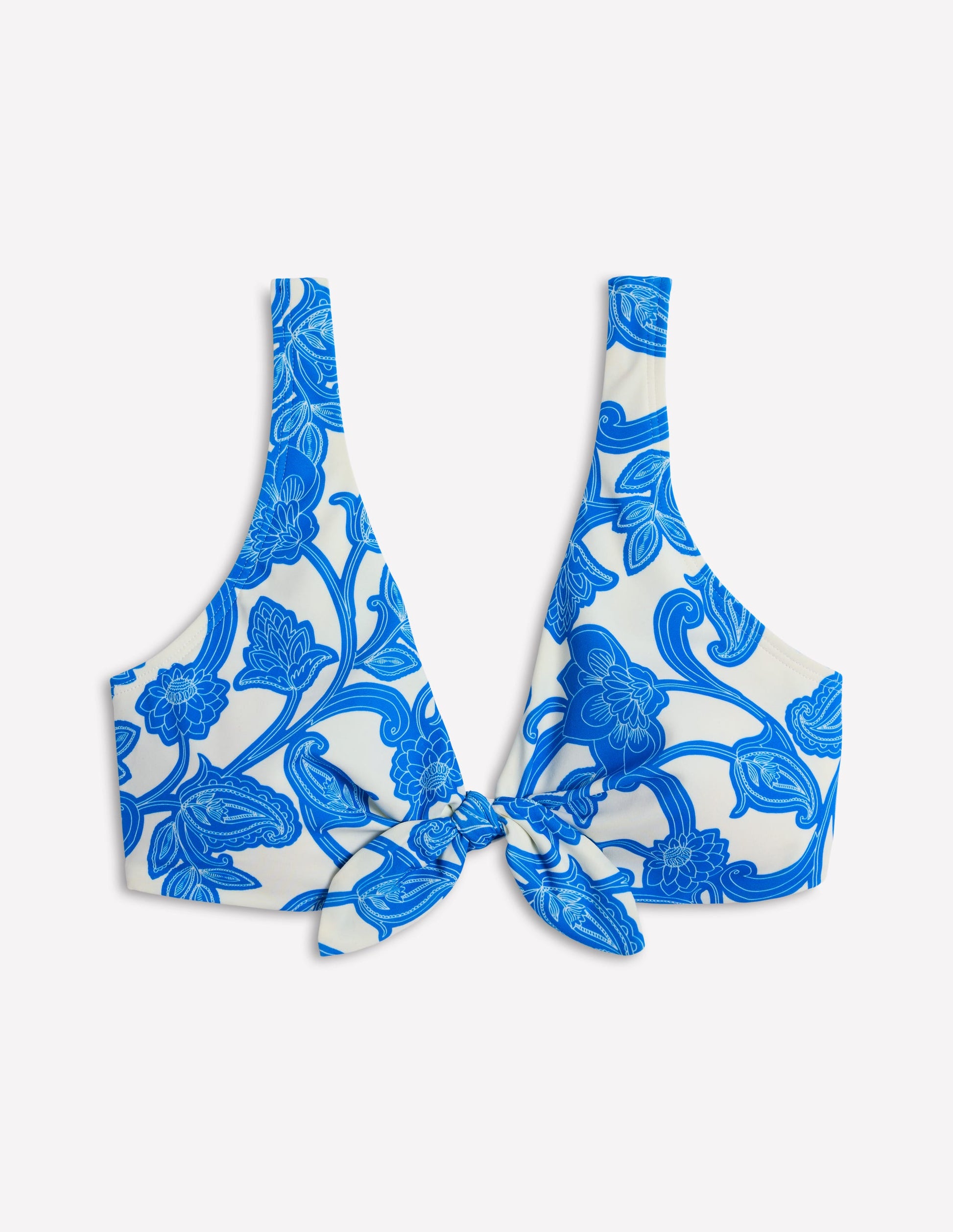 Tie Front Bikini Top-Cerulean Blue, Paisley Whirl-7