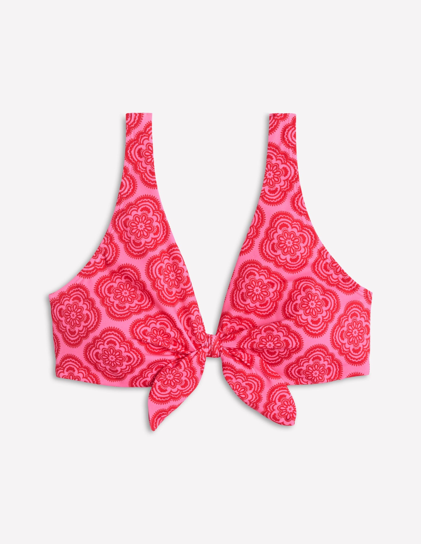 Tie Front Bikini Top-Pink Rose, Botanic Blush