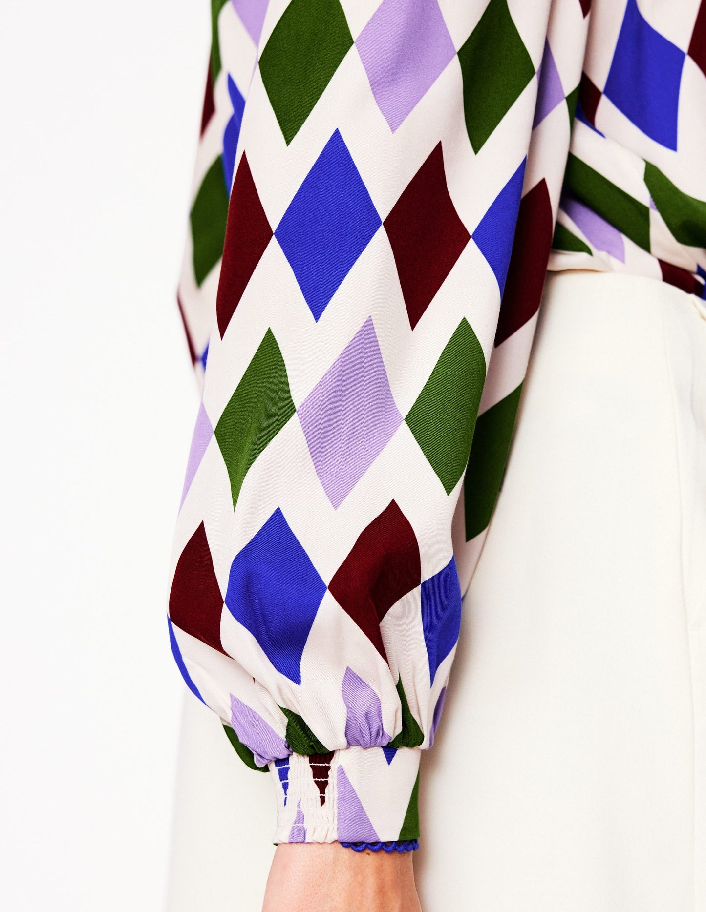 Ara Long Sleeve Top-Multi, Diamond Stripe