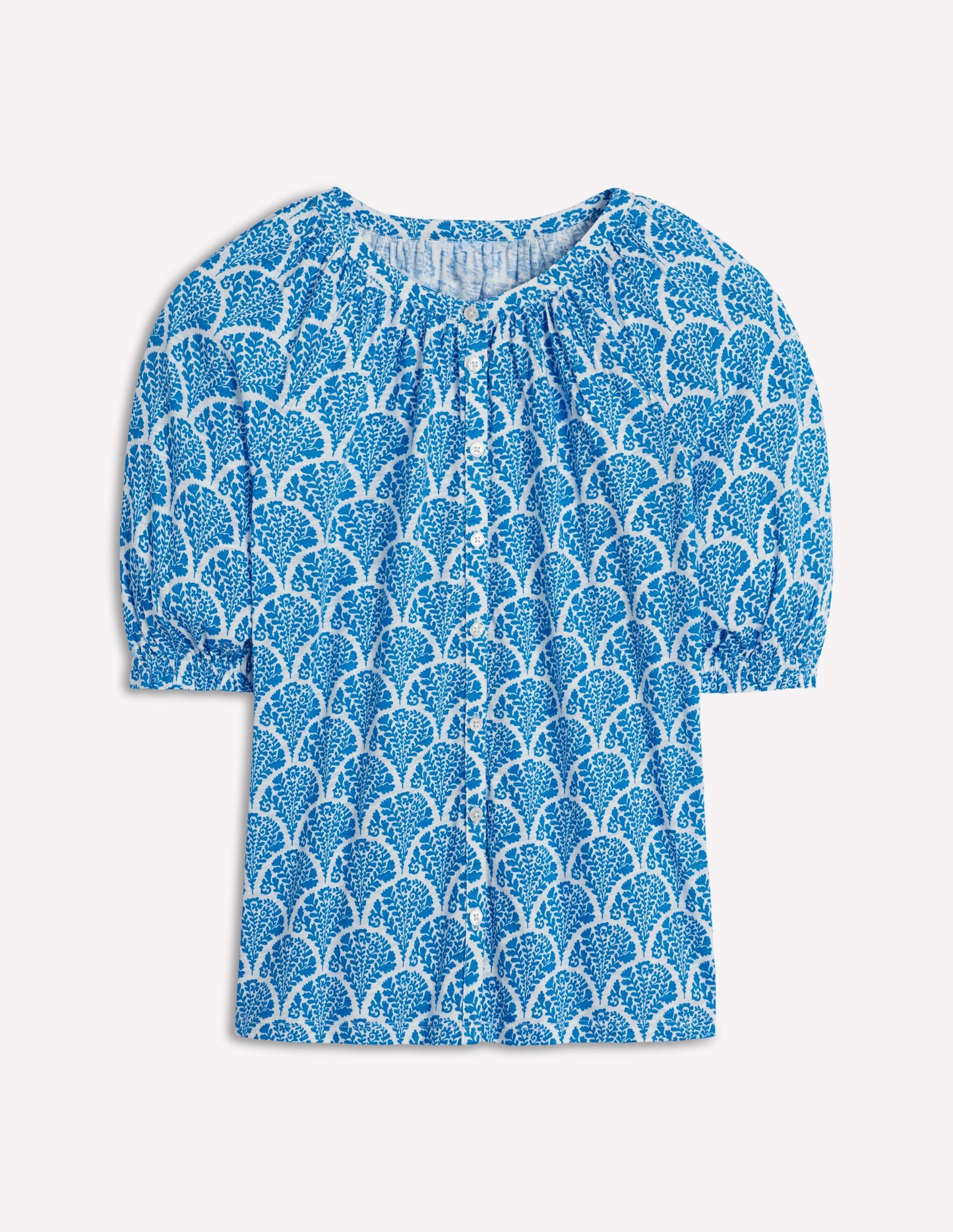 Isla Jersey Shirt-Cerulean Blue, Blossomy