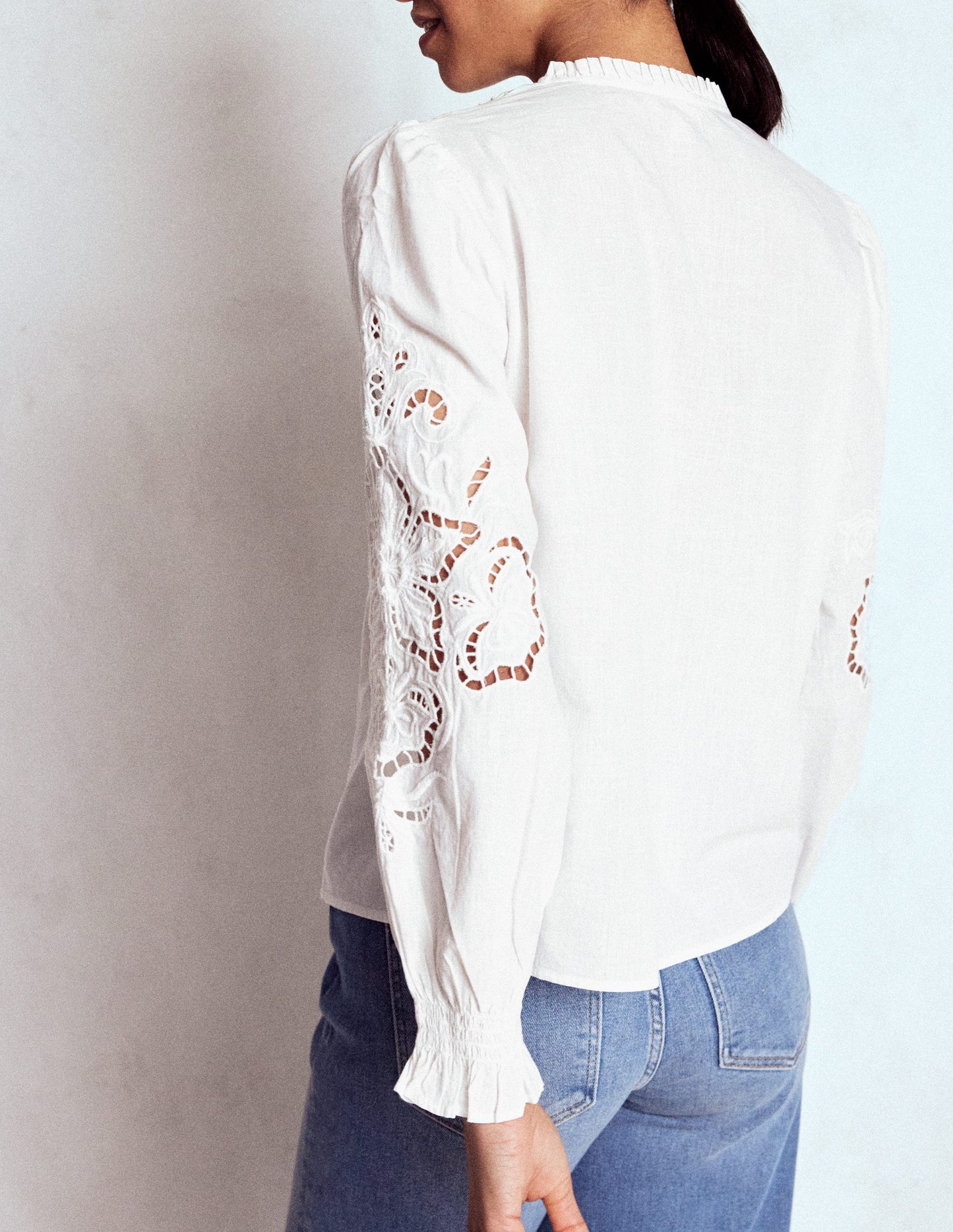 Cutwork Embroidered Blouse-White