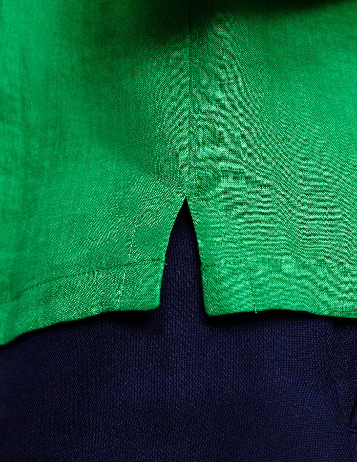 Linen Shell Top-Sapling Green