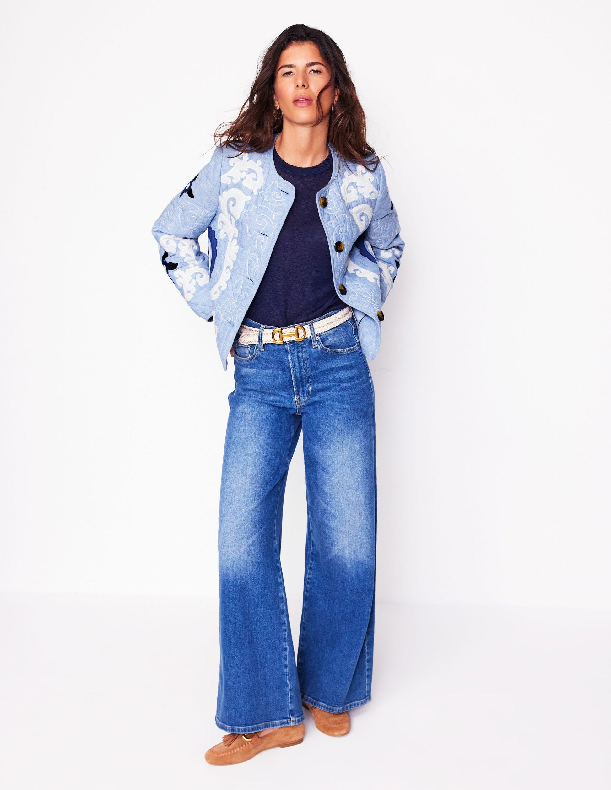 Chelsea Embroidered Jacket-Grey Blue Chambray-9