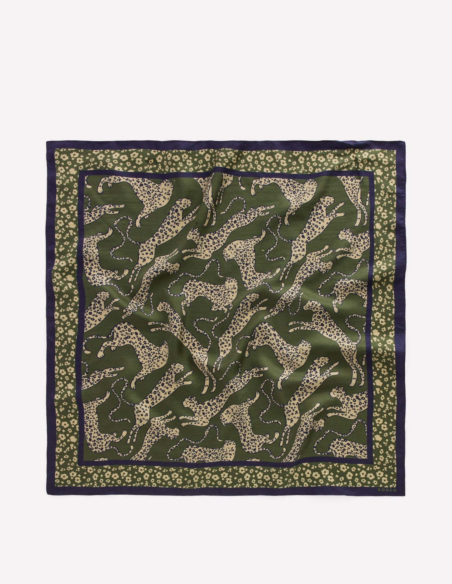 Silk Square Scarf-Leaping Leopard