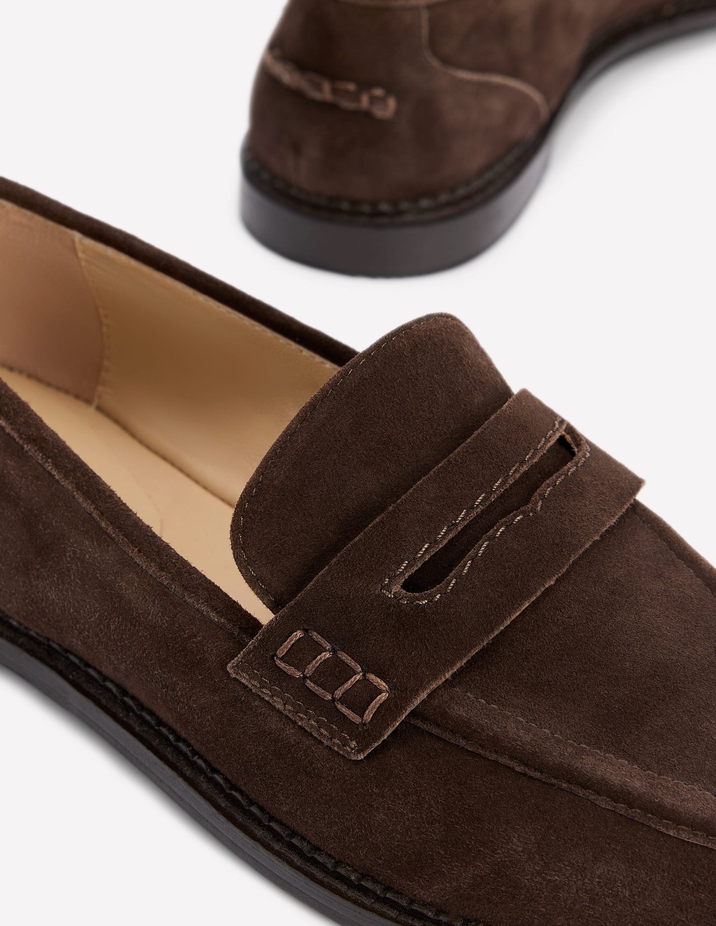 Nya Penny Loafers-Bitter Chocolate Suede