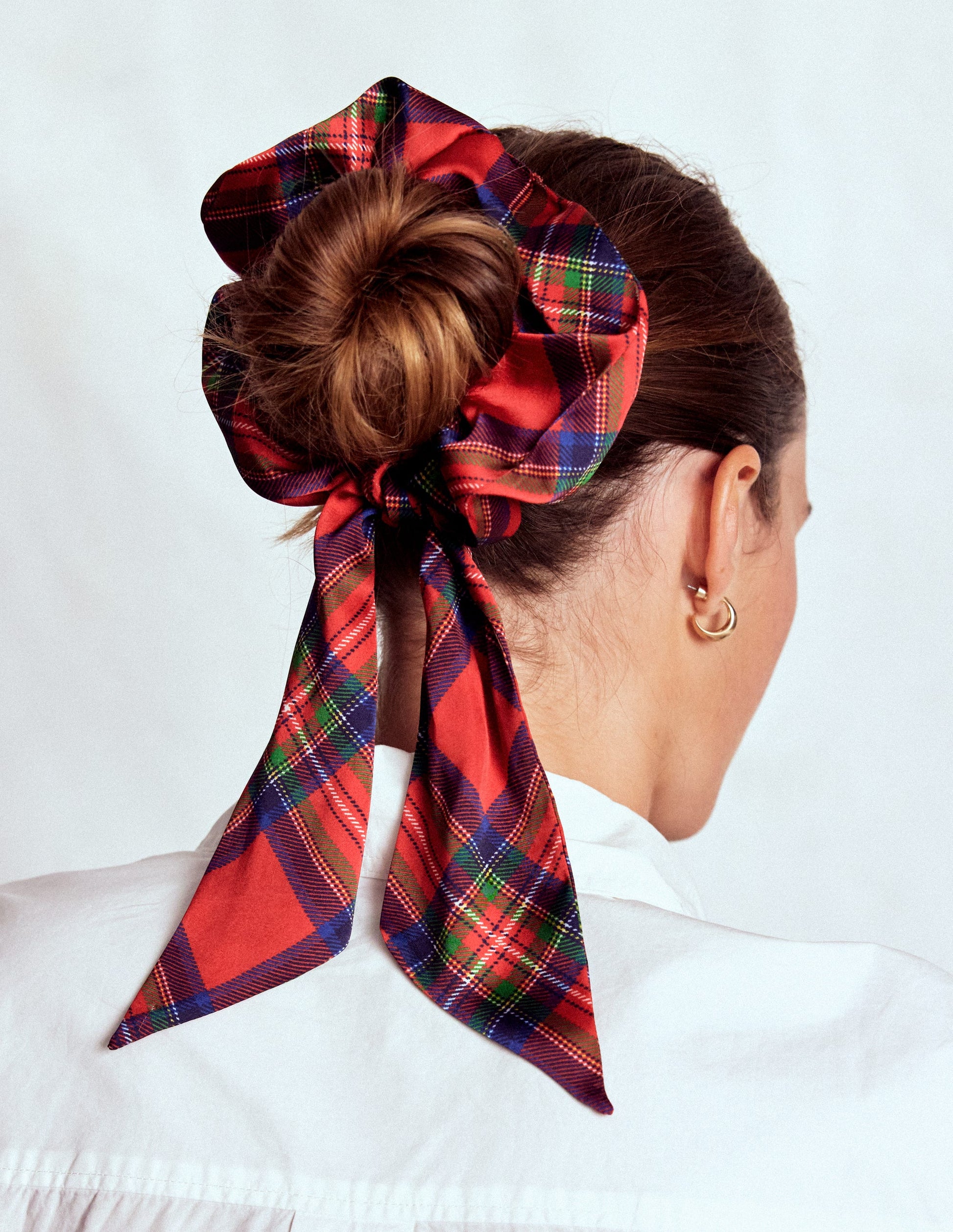 Scarf Scrunchie-Red Tartan-2