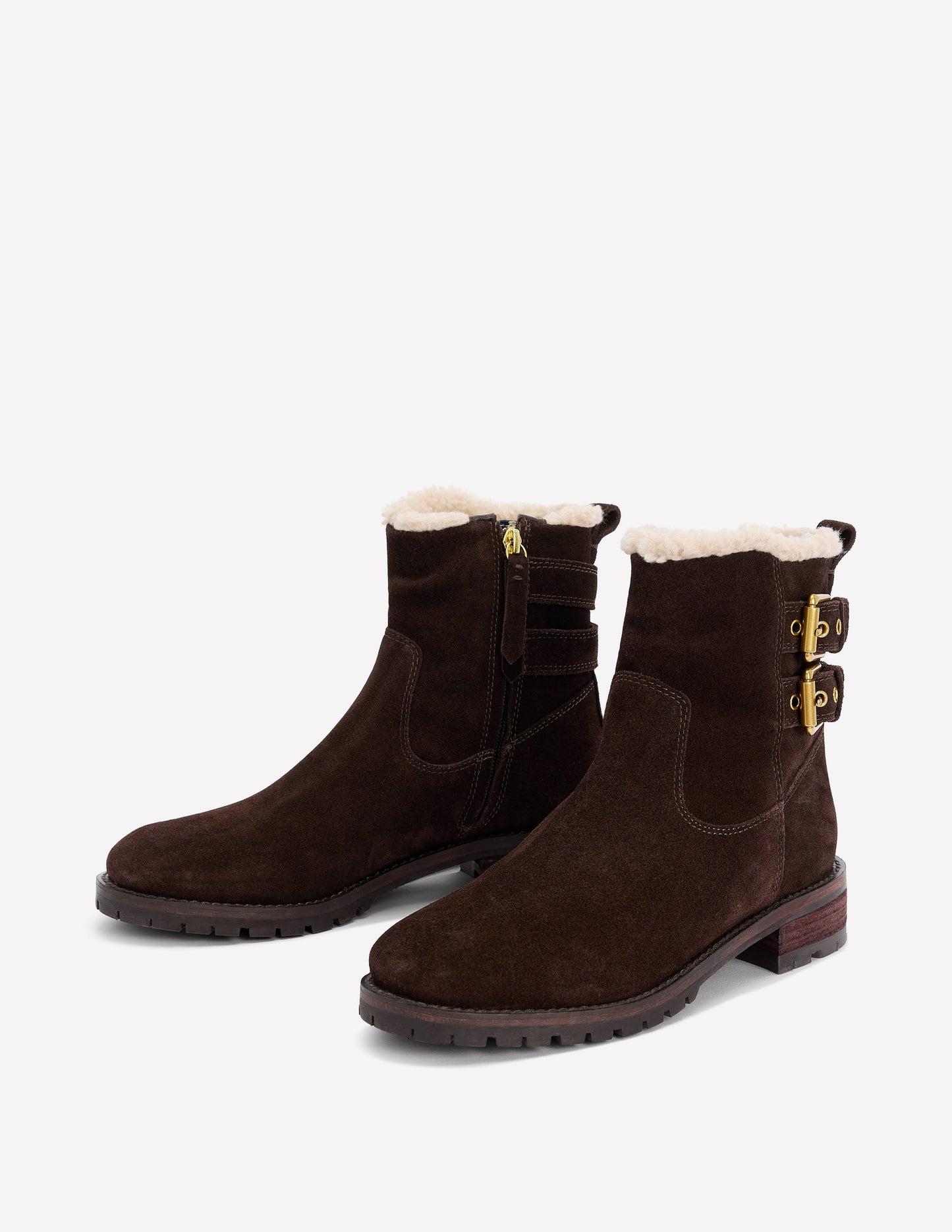 Buckle Ankle Boots-Bitter Chocolate