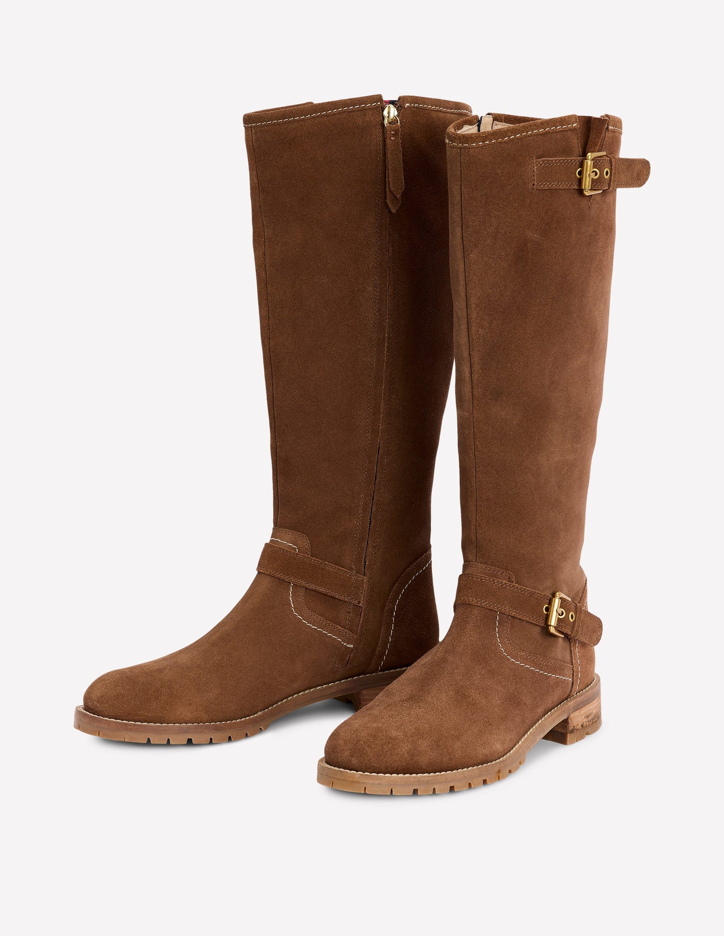 Buckle Knee High Boots-Coconut