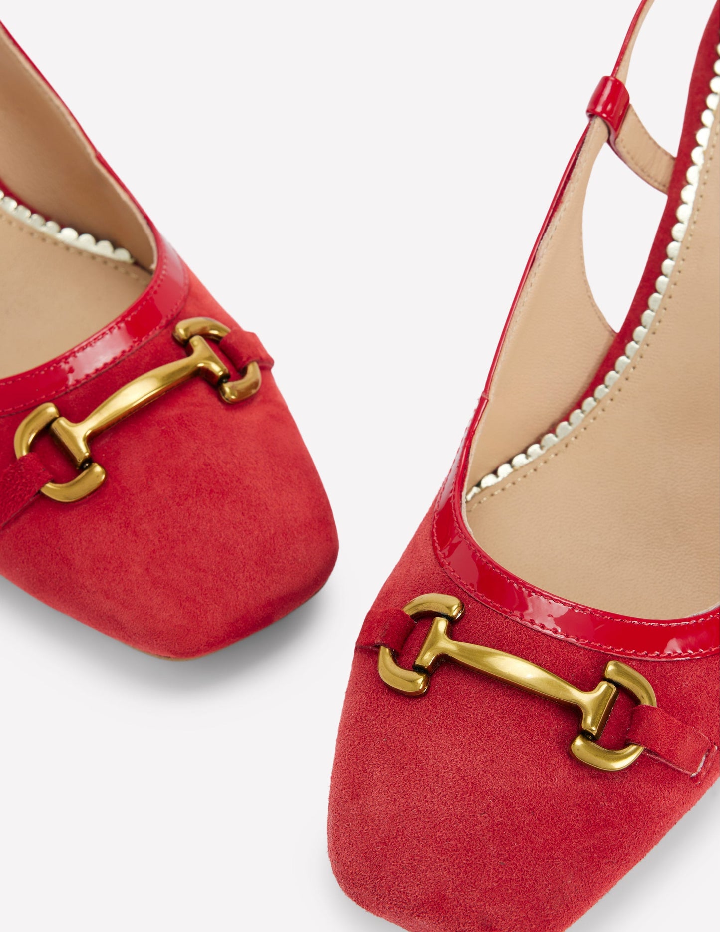 Iris Snaffle Slingback Heels-Post Box Red
