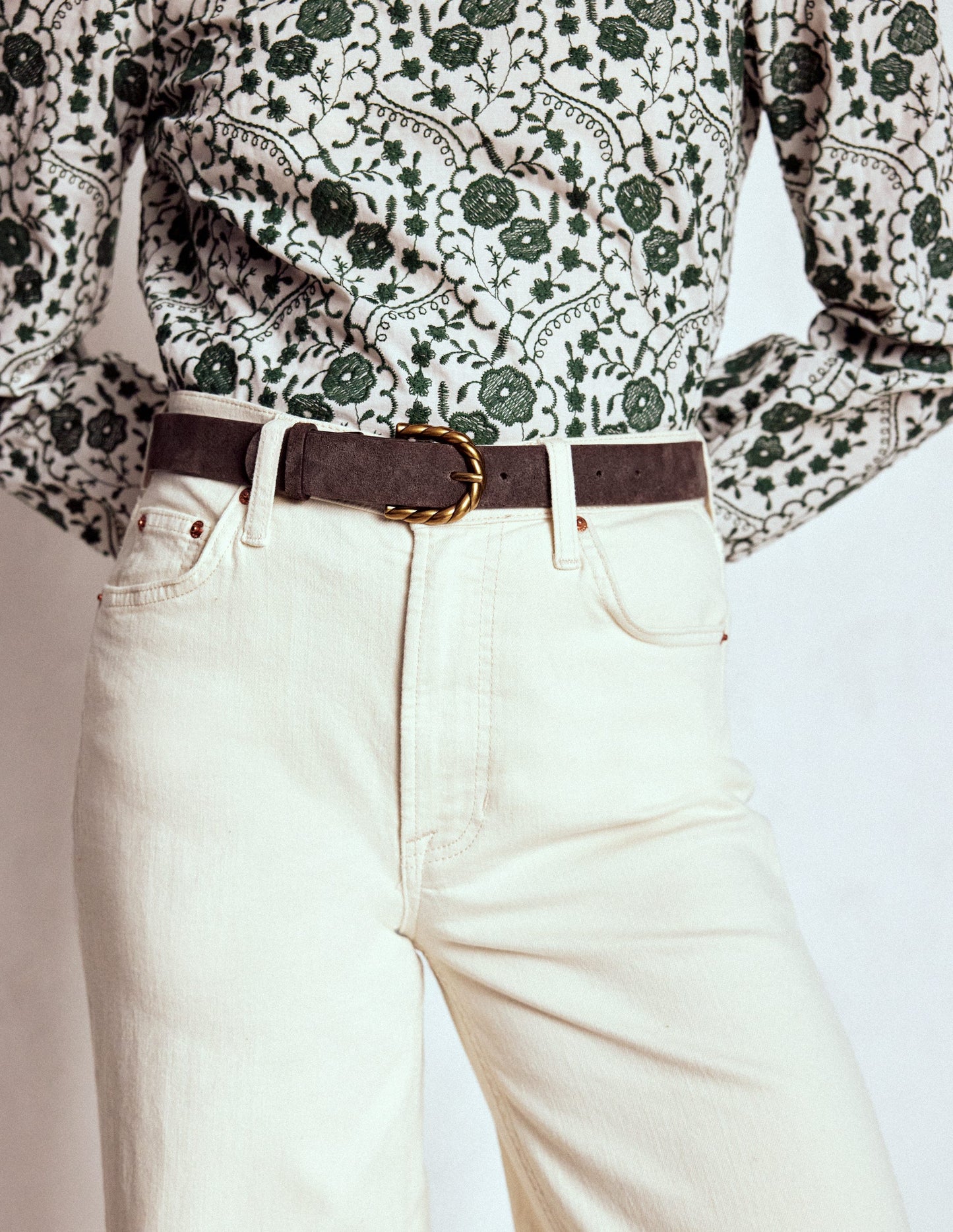 Twist Buckle Belt-Brown