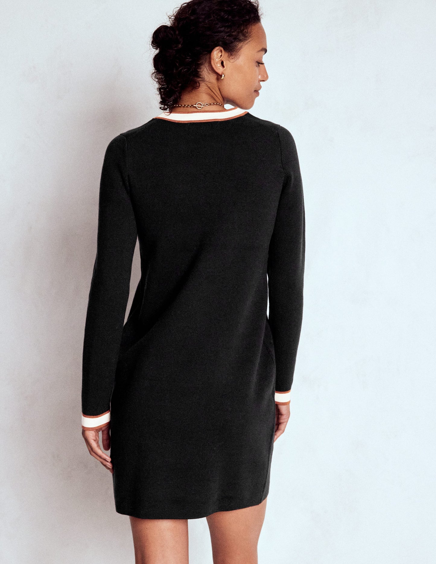 Holly Knitted Shift Dress-Black