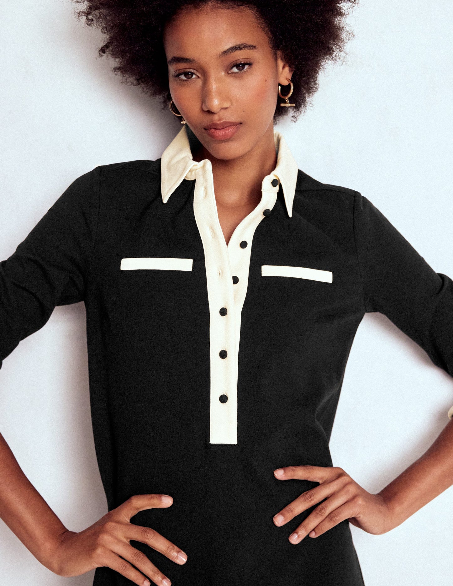 Georgina Ponte Dress-Black & White