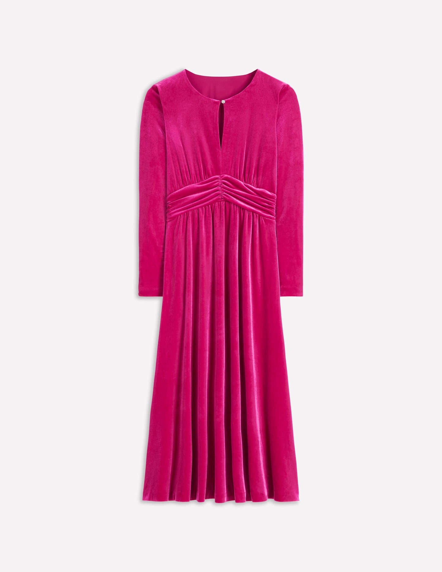 Tilda Velvet Midi Dress-Vibrant Pink