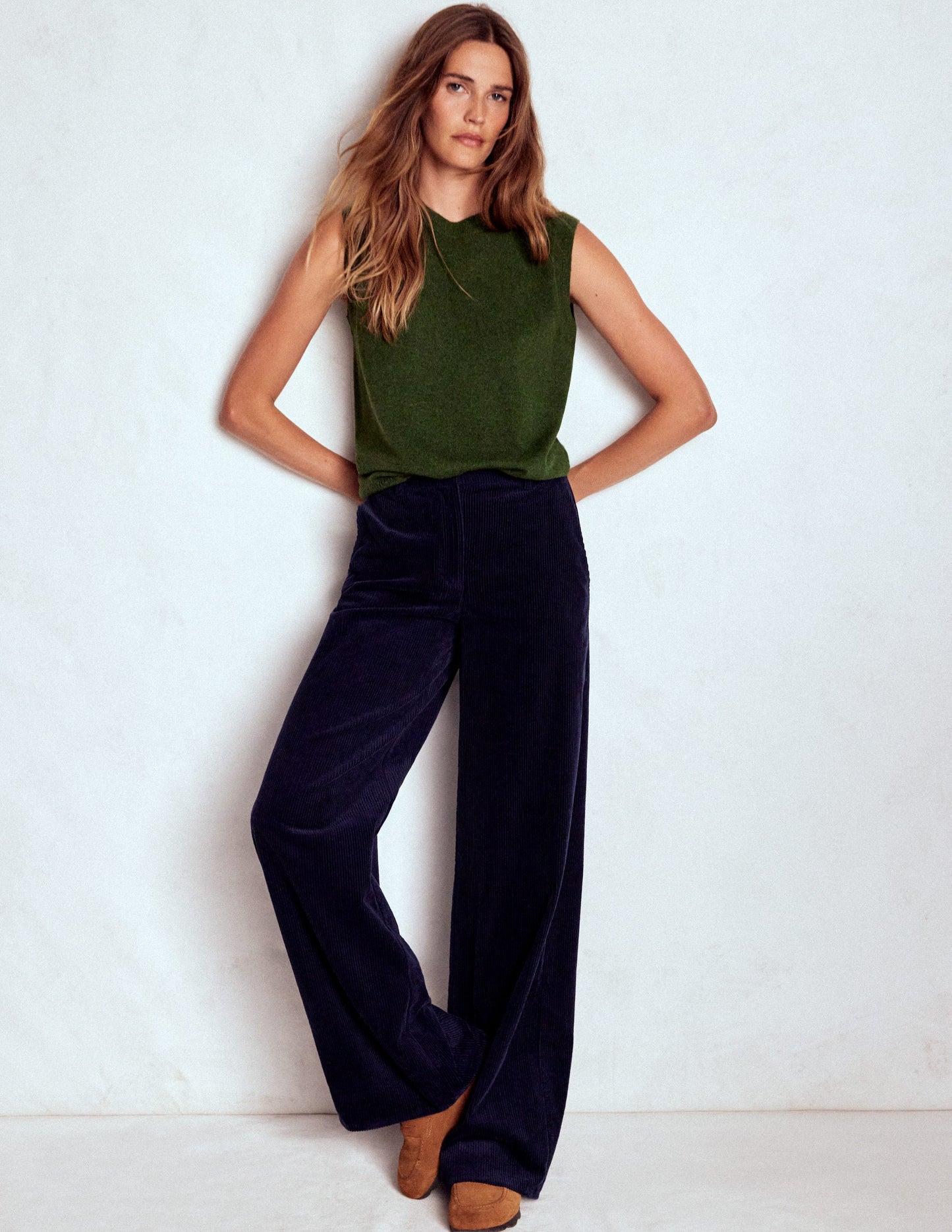 Eva Cashmere Tank-Kale Leaf Melange