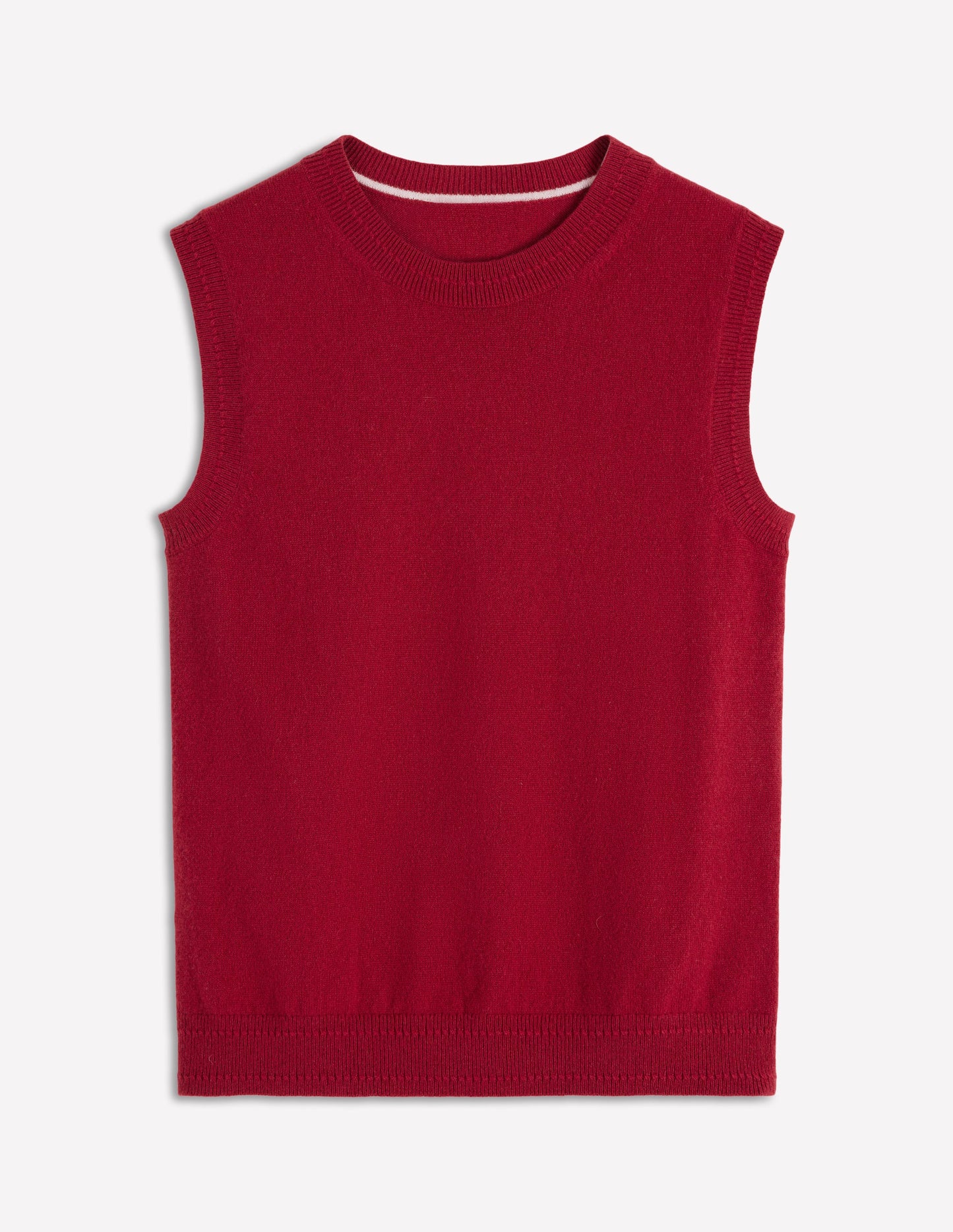 Eva Cashmere Tank-Red Liquorice