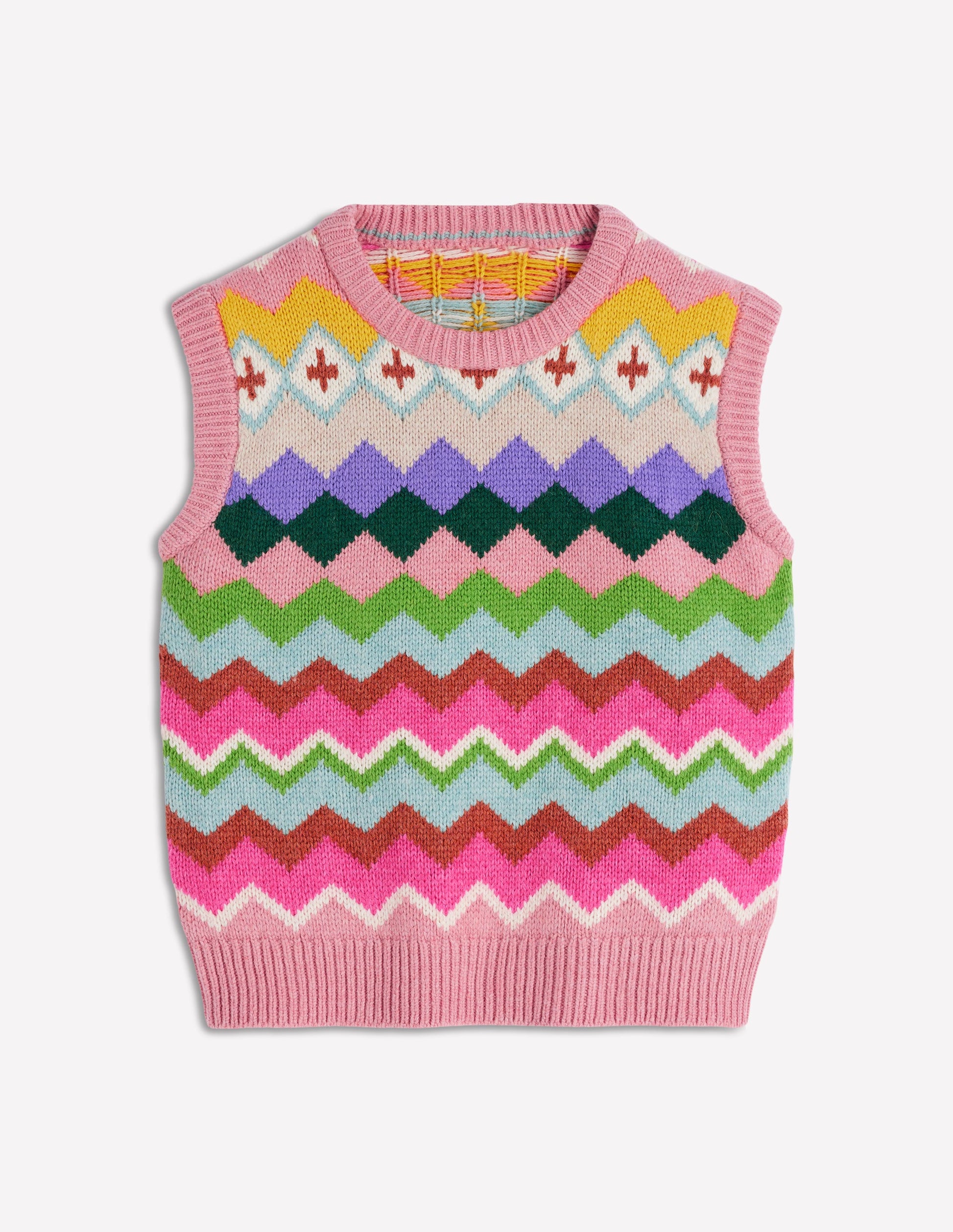 Eleanor Fair Isle Tank-Pink Heritage Fair Isle-8