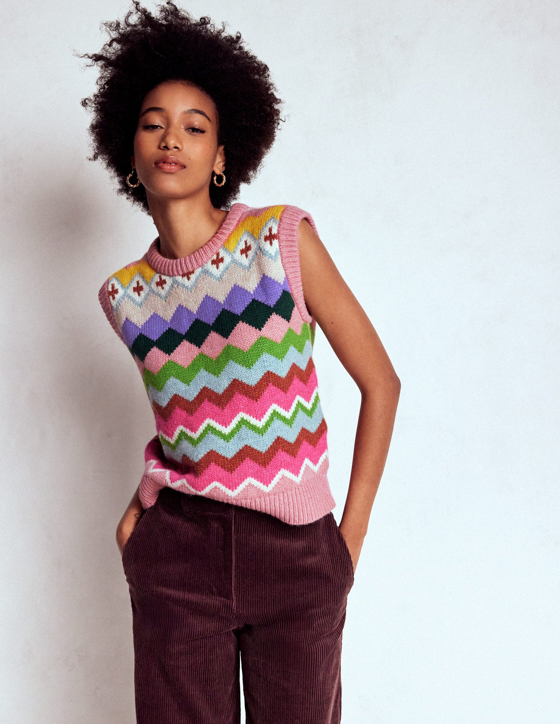 Eleanor Fair Isle Tank-Pink Heritage Fair Isle-4