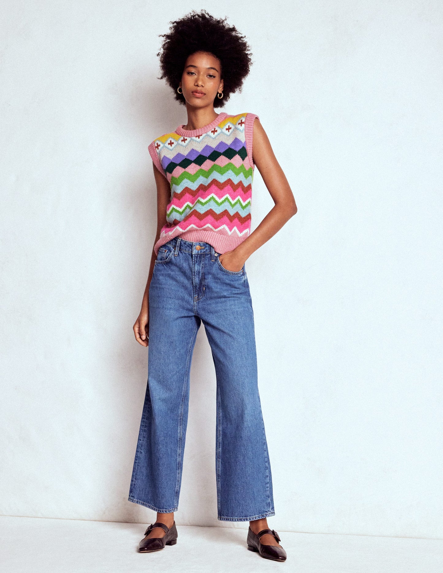 Eleanor Fair Isle Tank-Pink Heritage Fair Isle