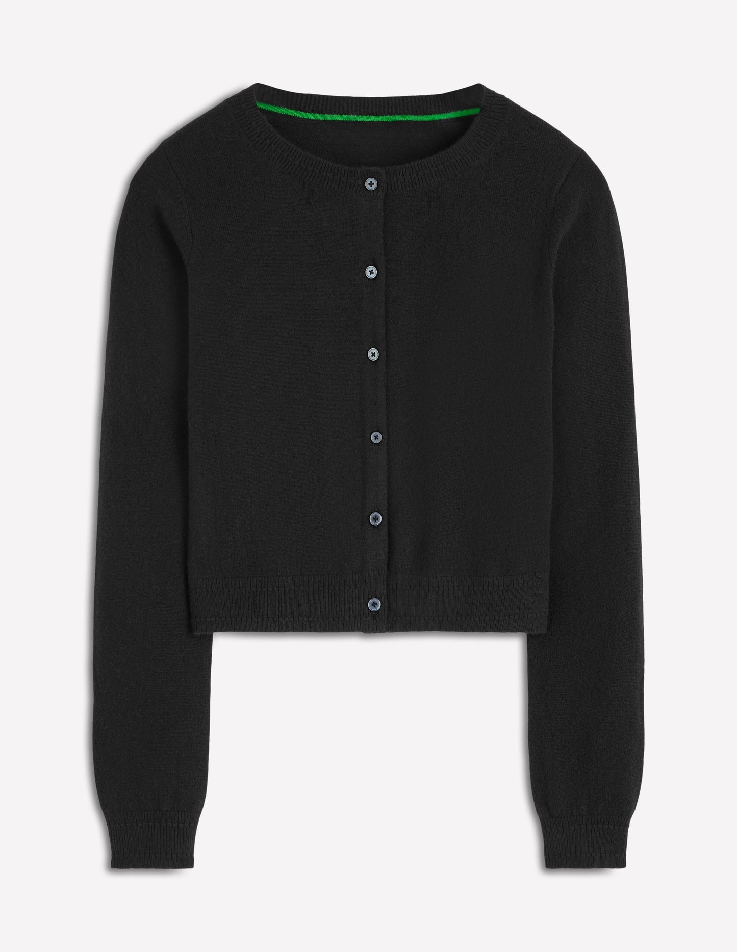 Eva Cashmere Cropped Cardigan-Black