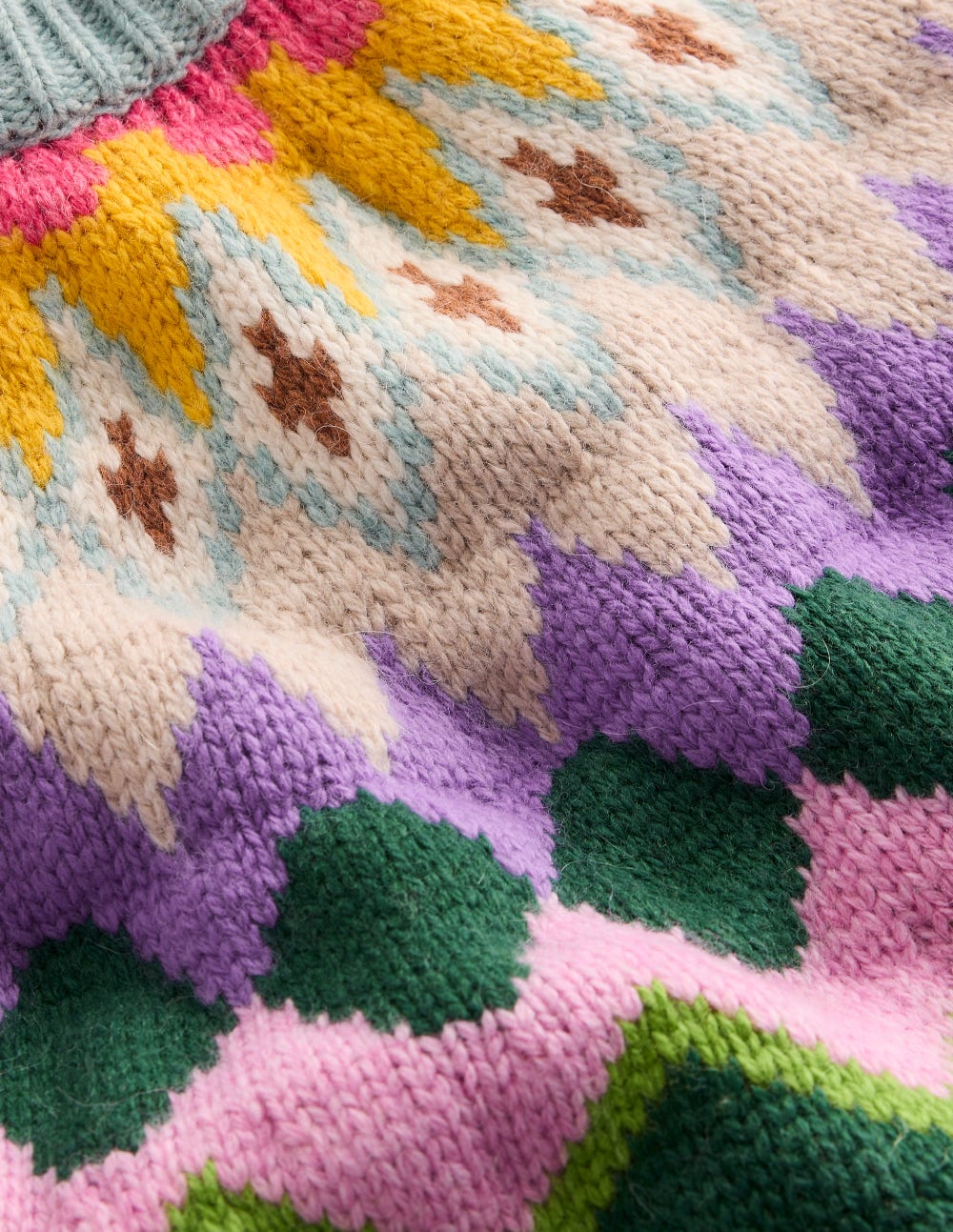 Eleanor Fair Isle Jumper-Tourmaline Blue Melange