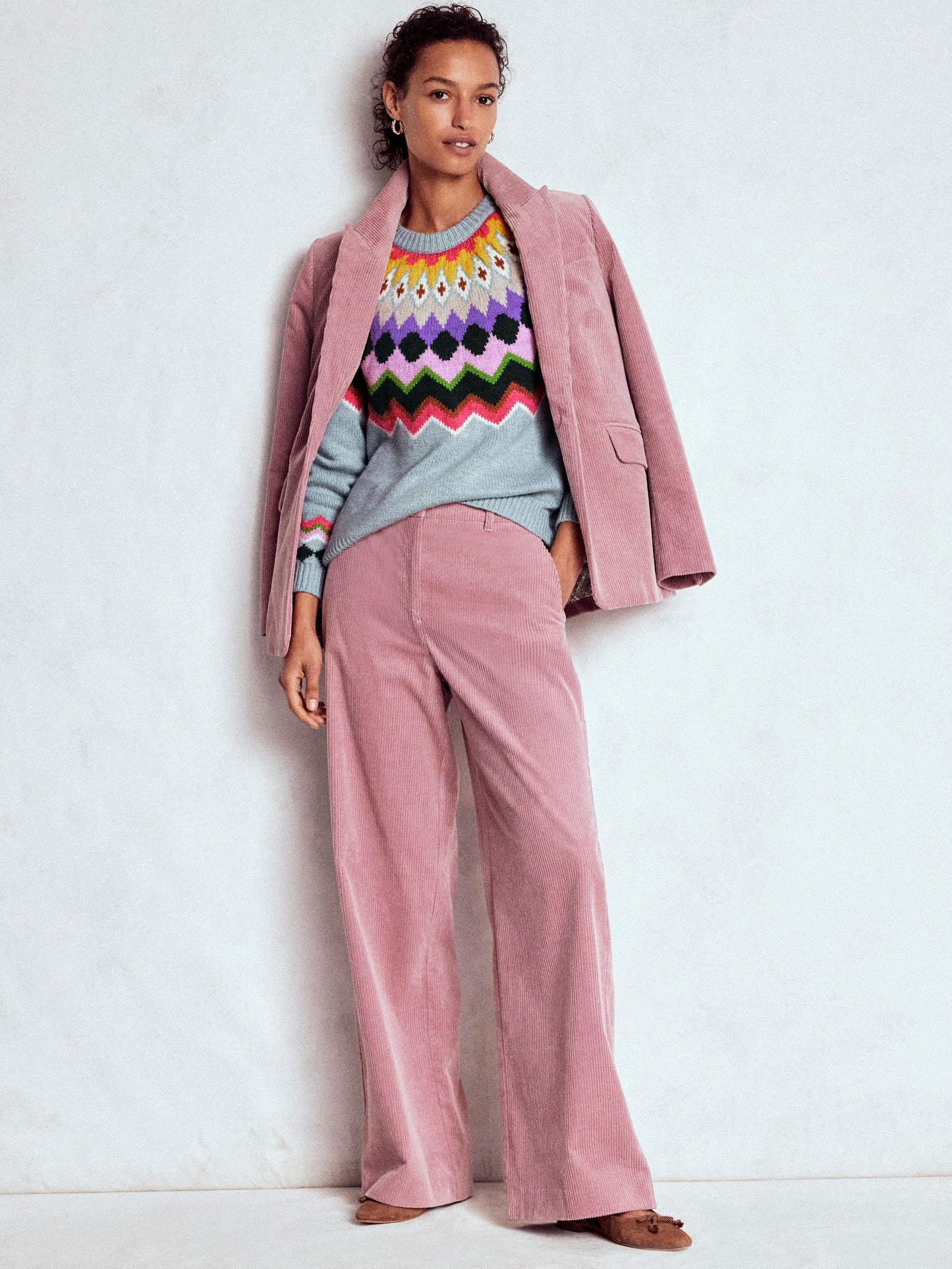 Eleanor Fair Isle Jumper-Tourmaline Blue Melange