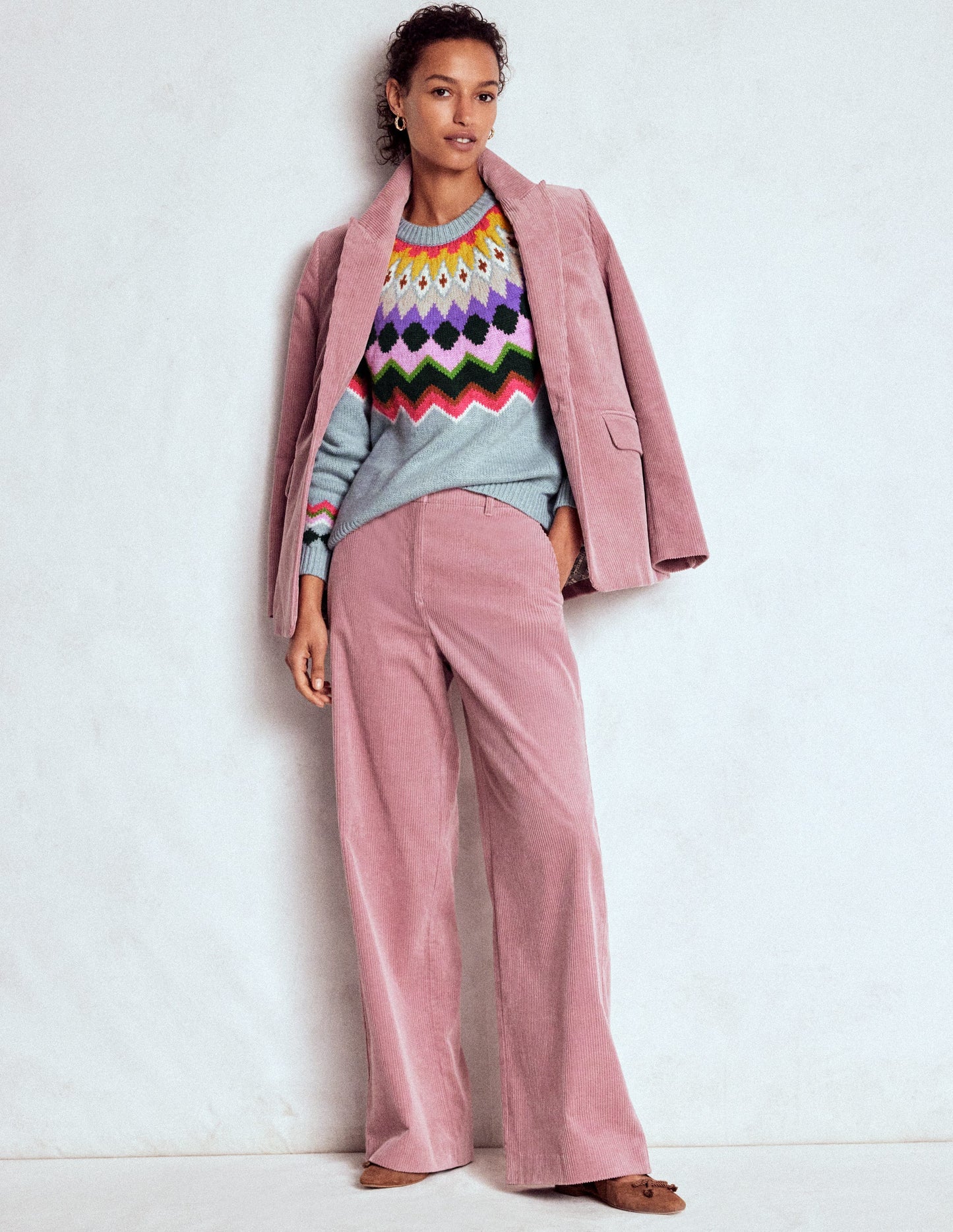 Eleanor Fair Isle Jumper-Tourmaline Blue Melange