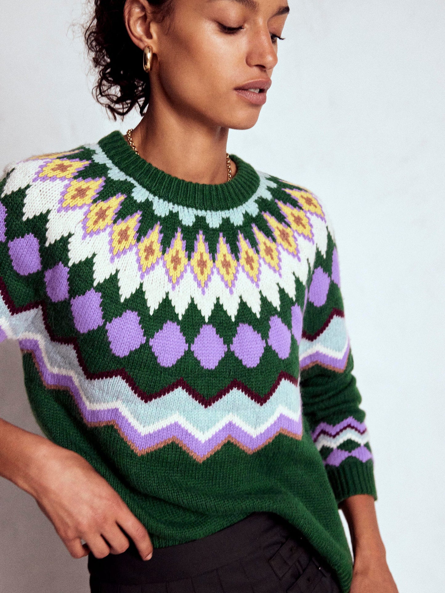 Eleanor Fair Isle Jumper-Courtyard Melange