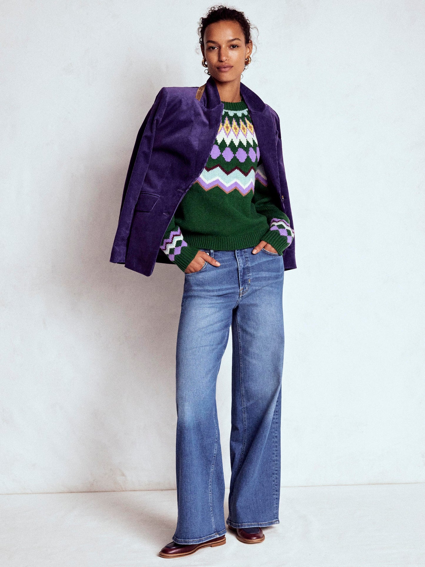 Eleanor Fair Isle Jumper-Courtyard Melange