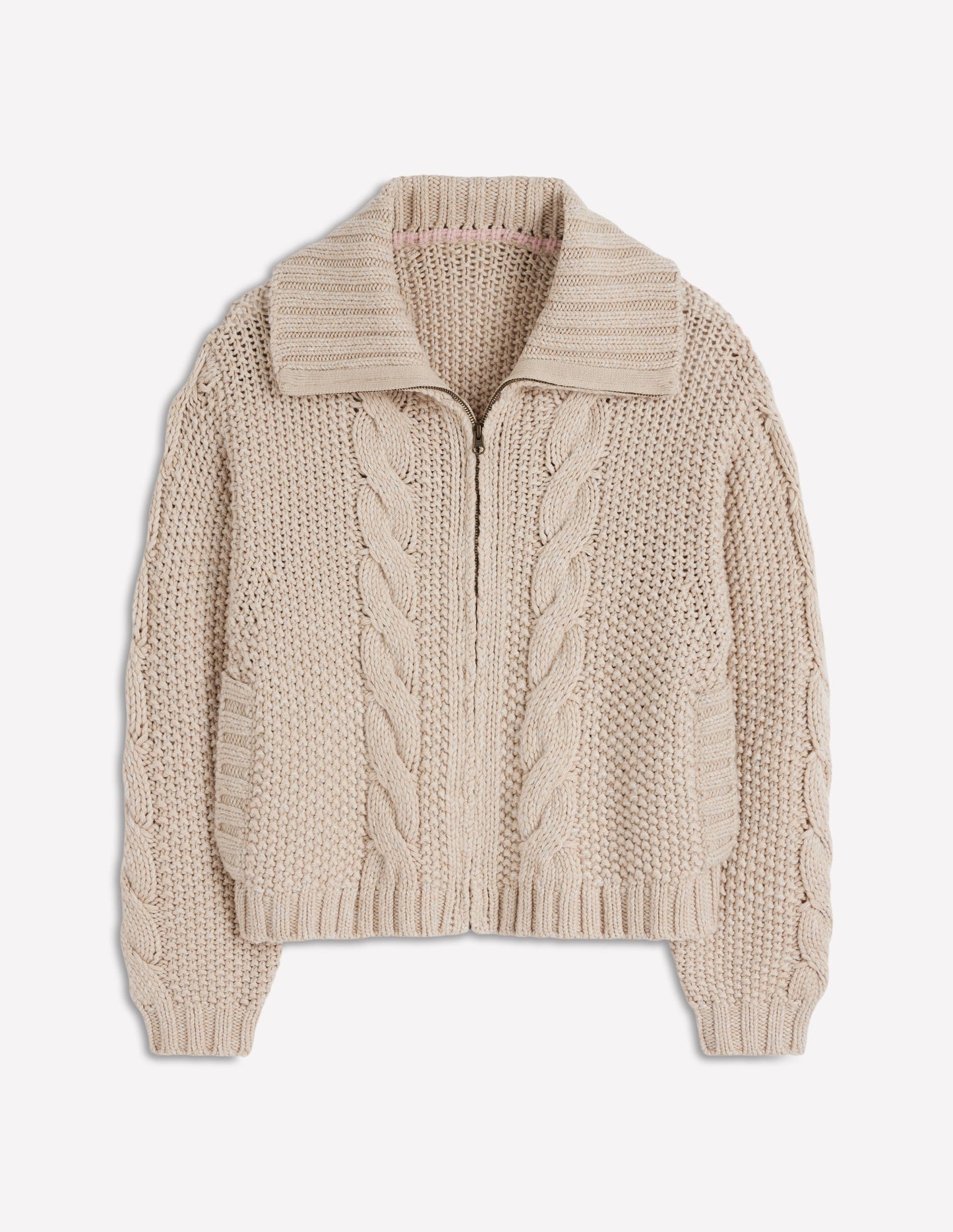 Chunky Marled Cardigan-Oatmeal
