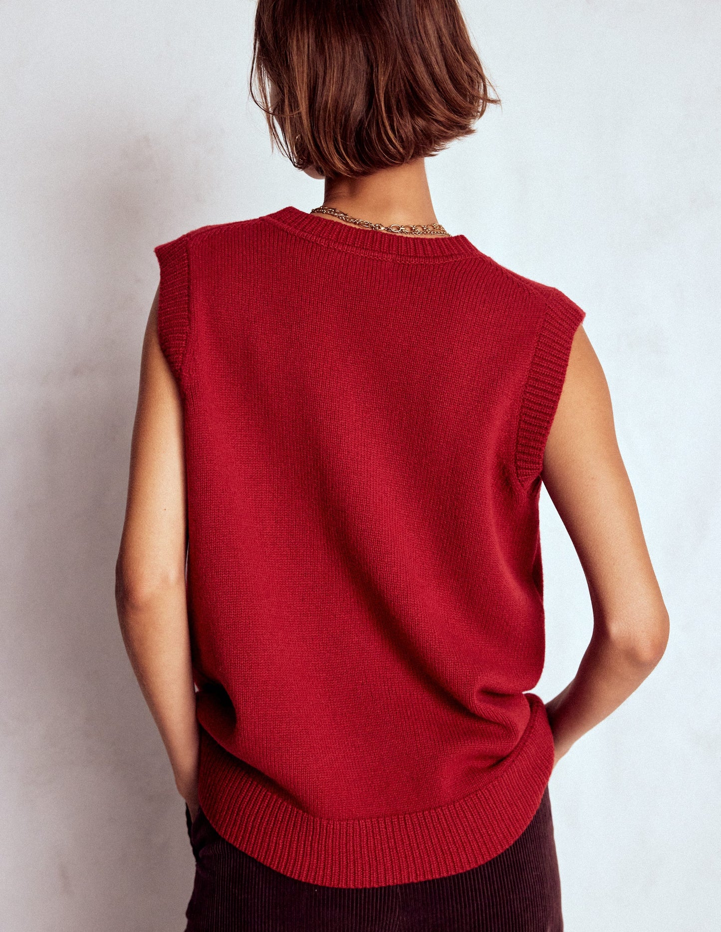 Marion Merino V-Neck Tank-Red Blooded