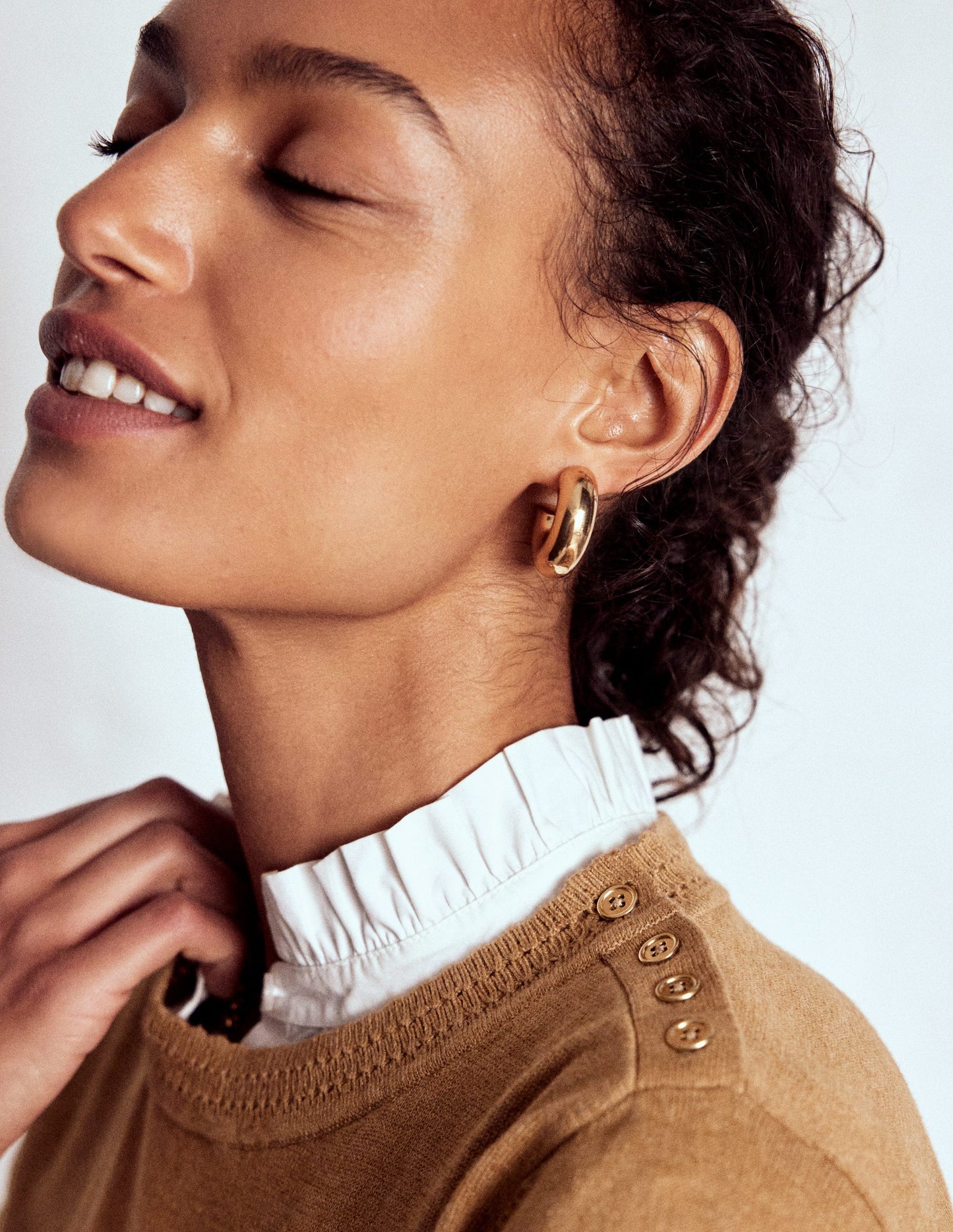 Briony Stitch Jumper-Camel Melange