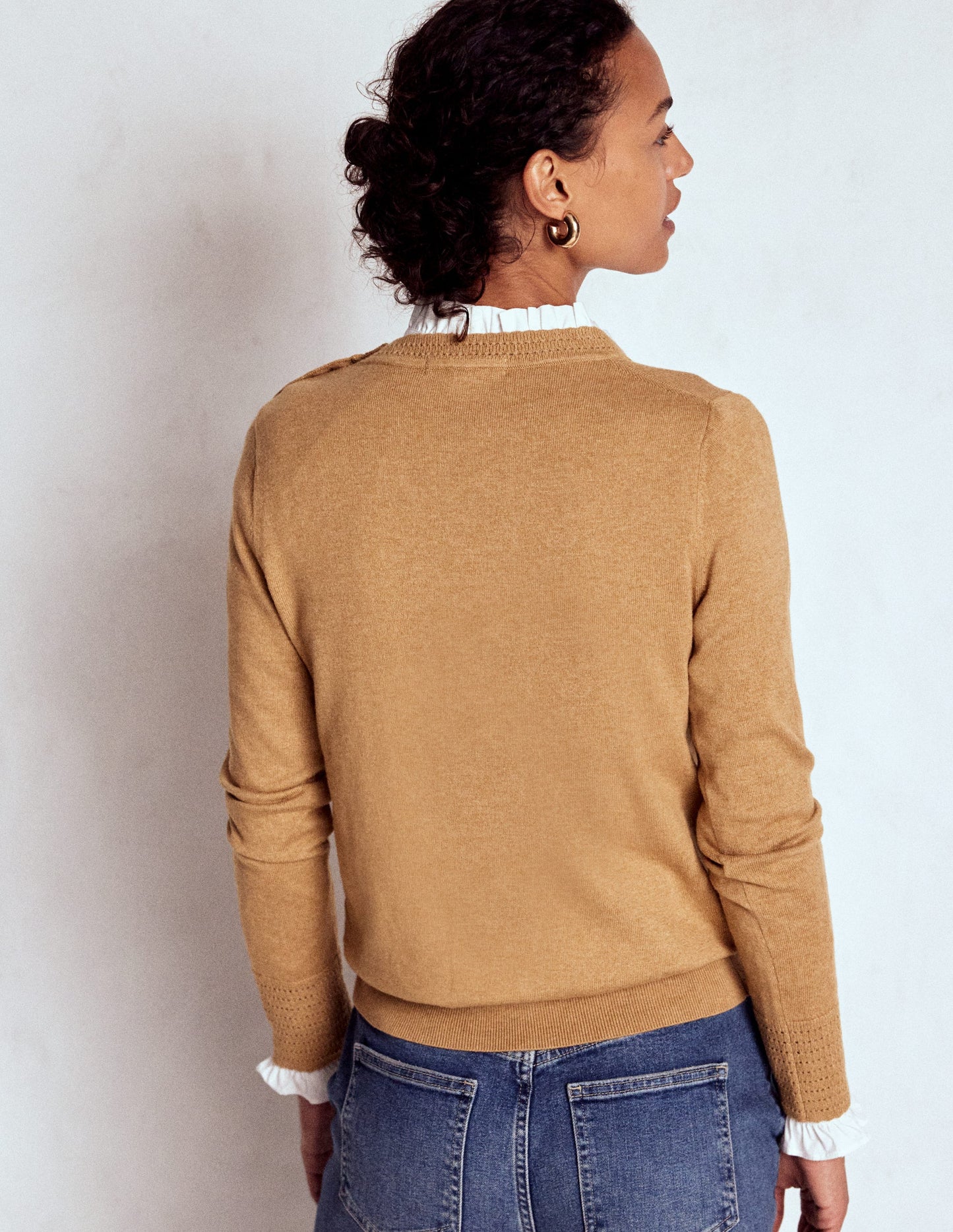 Briony Stitch Jumper-Camel Melange