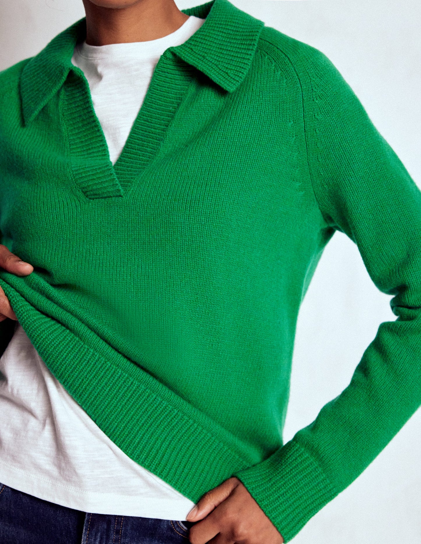 Marion Merino Henley Jumper-Rich Emerald