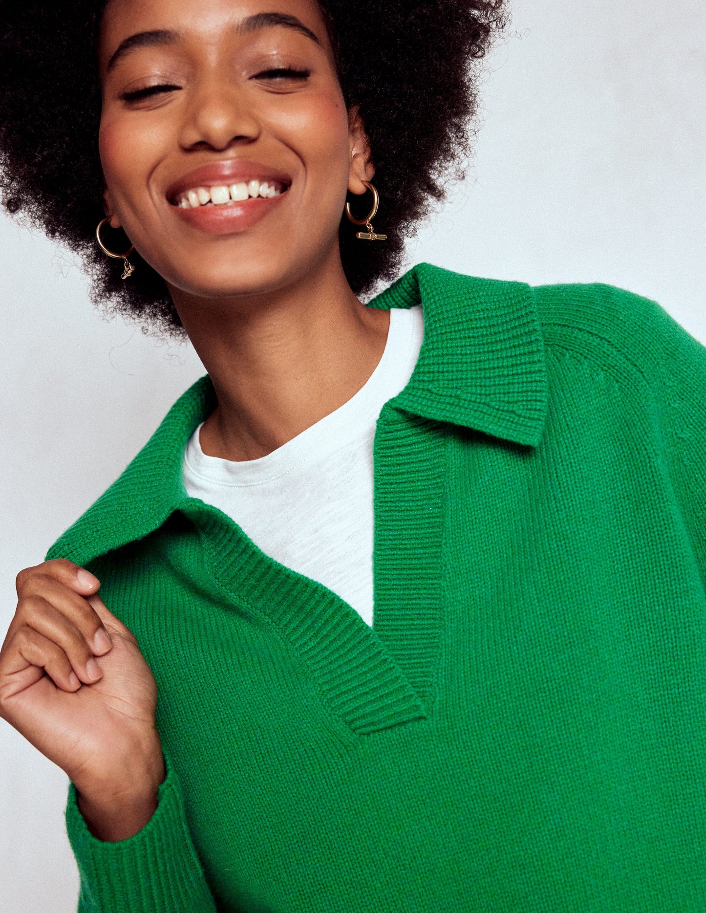 Marion Merino Henley Jumper-Rich Emerald